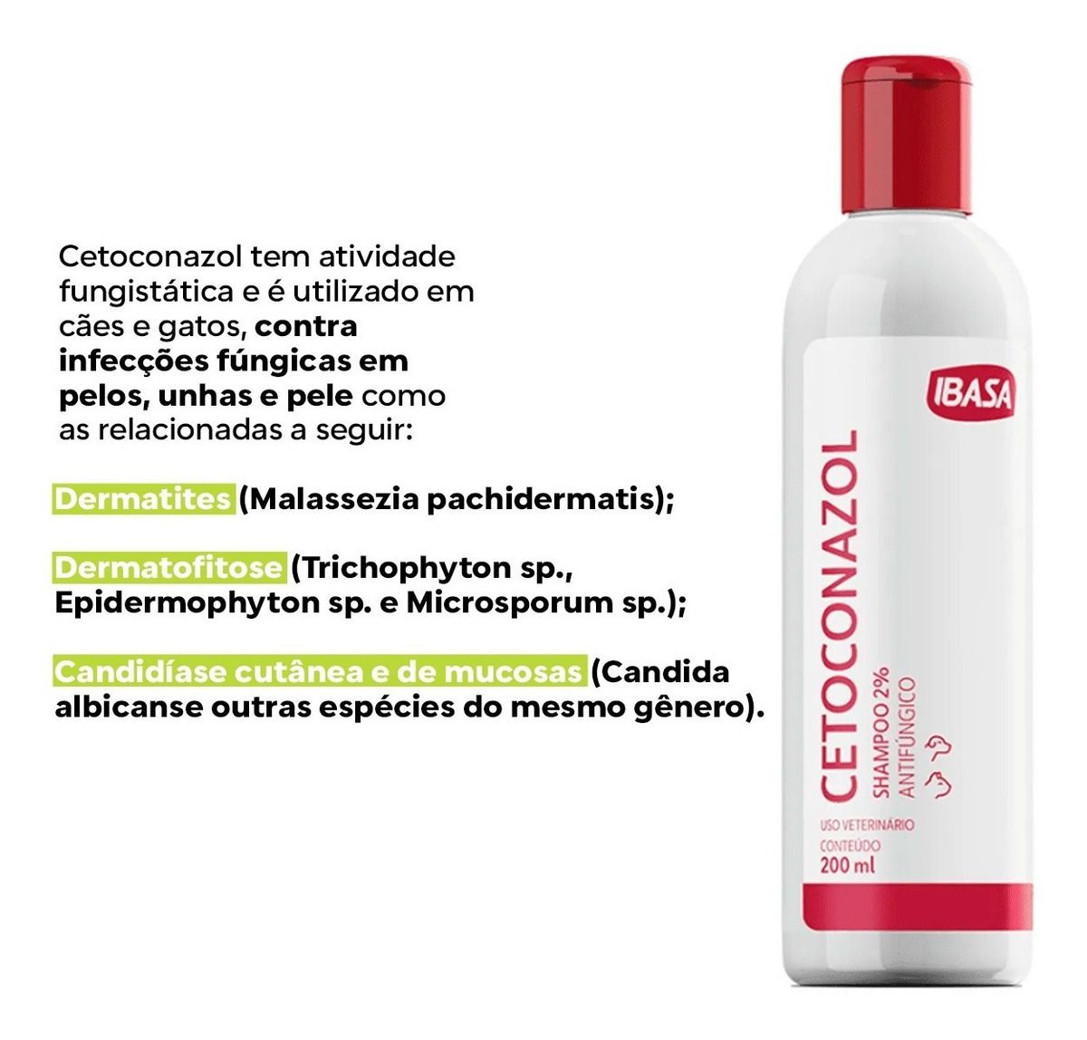 Shampoo Antifúngico Ibasa Cetoconazol 200ml Viu Pet