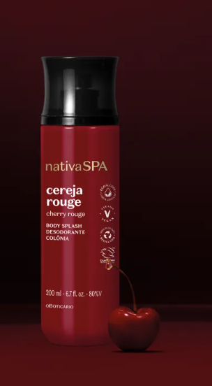BODY SPLASH CEREJA ROUGE NATIVA SPA 200ML - Thaisa Cosmeticos