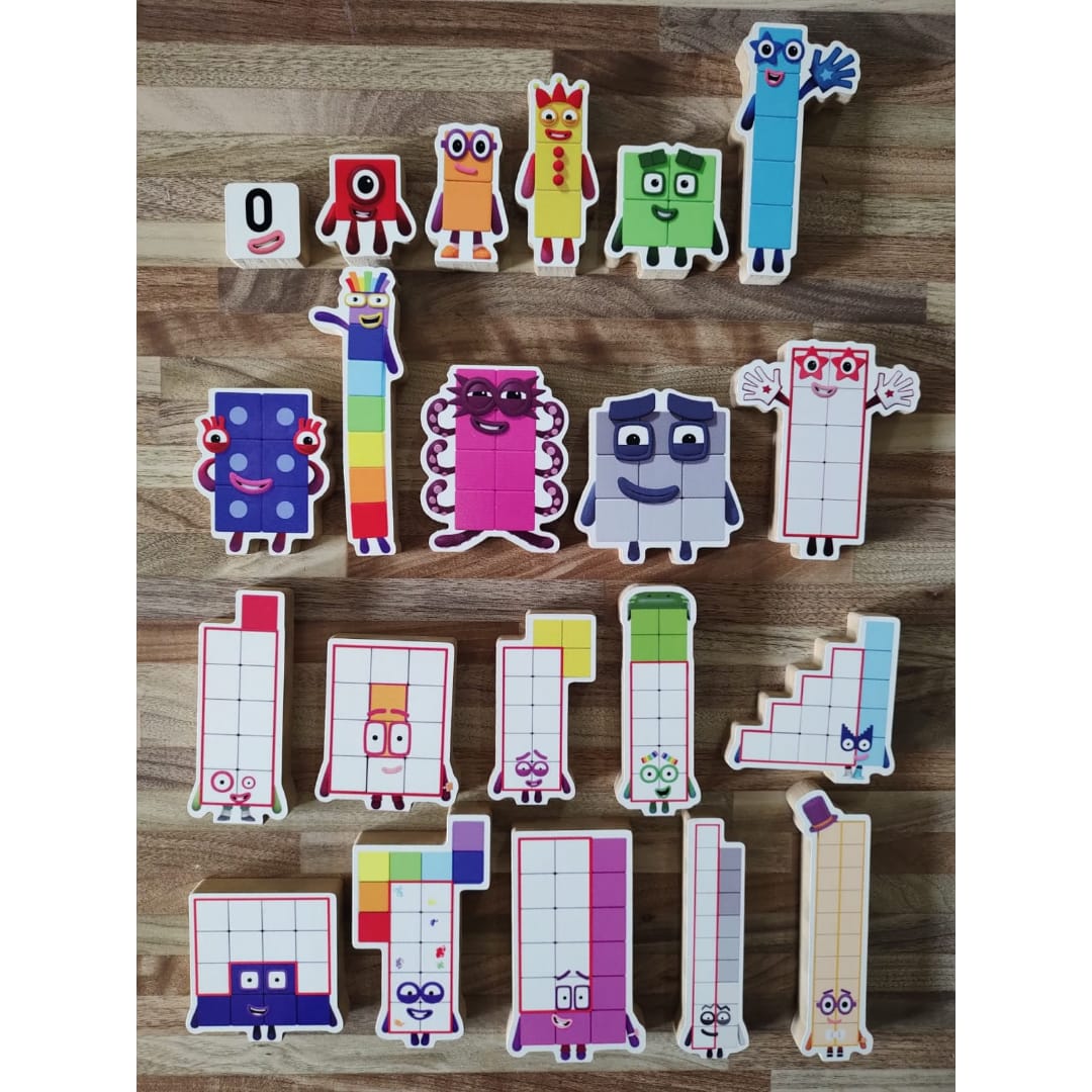 21 Personagens em madeira Numberblocks figuras de ação ensina a contar ...