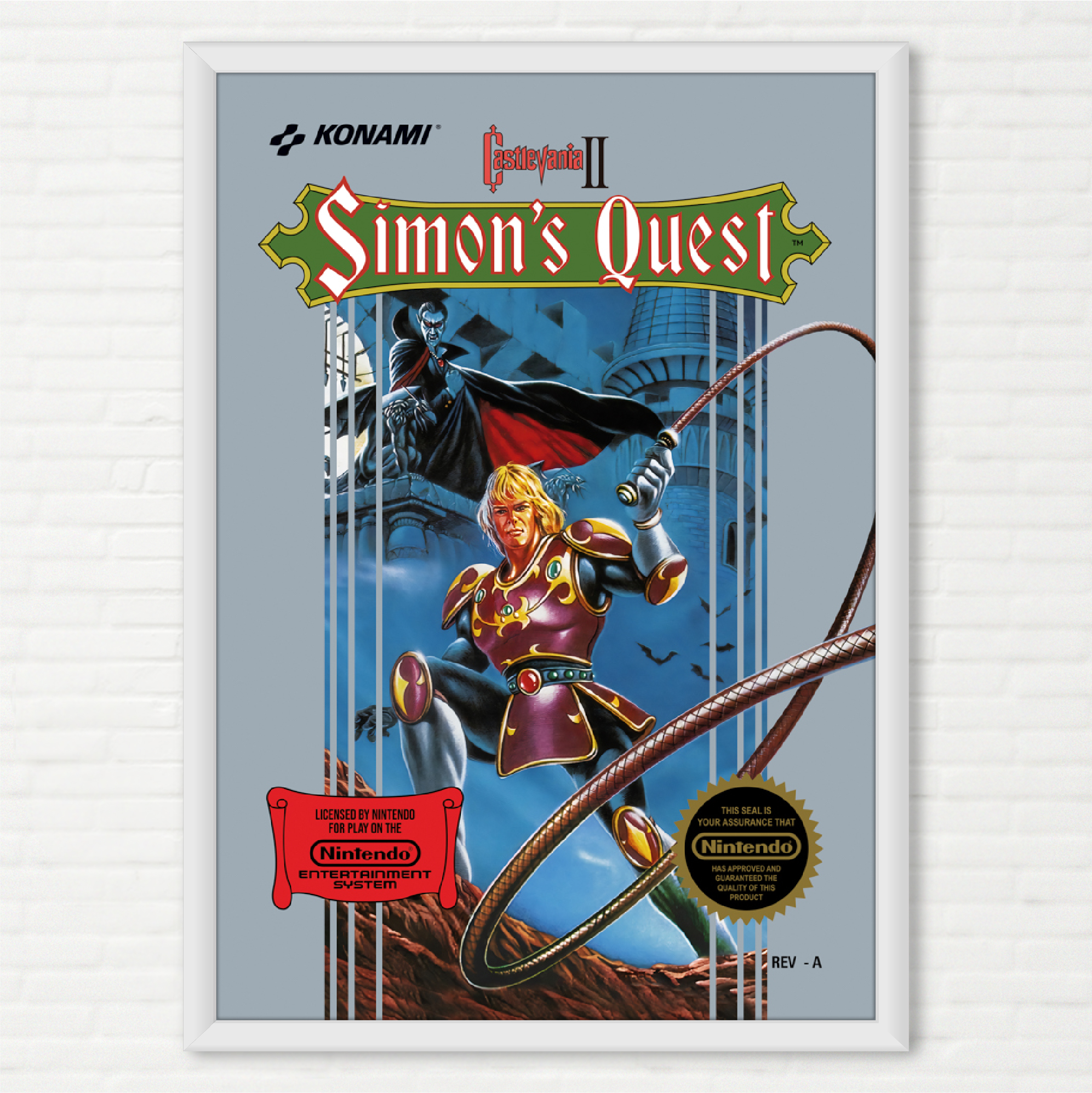 Poster Capa do Castlevania II Simon´s Quest - NES Americano