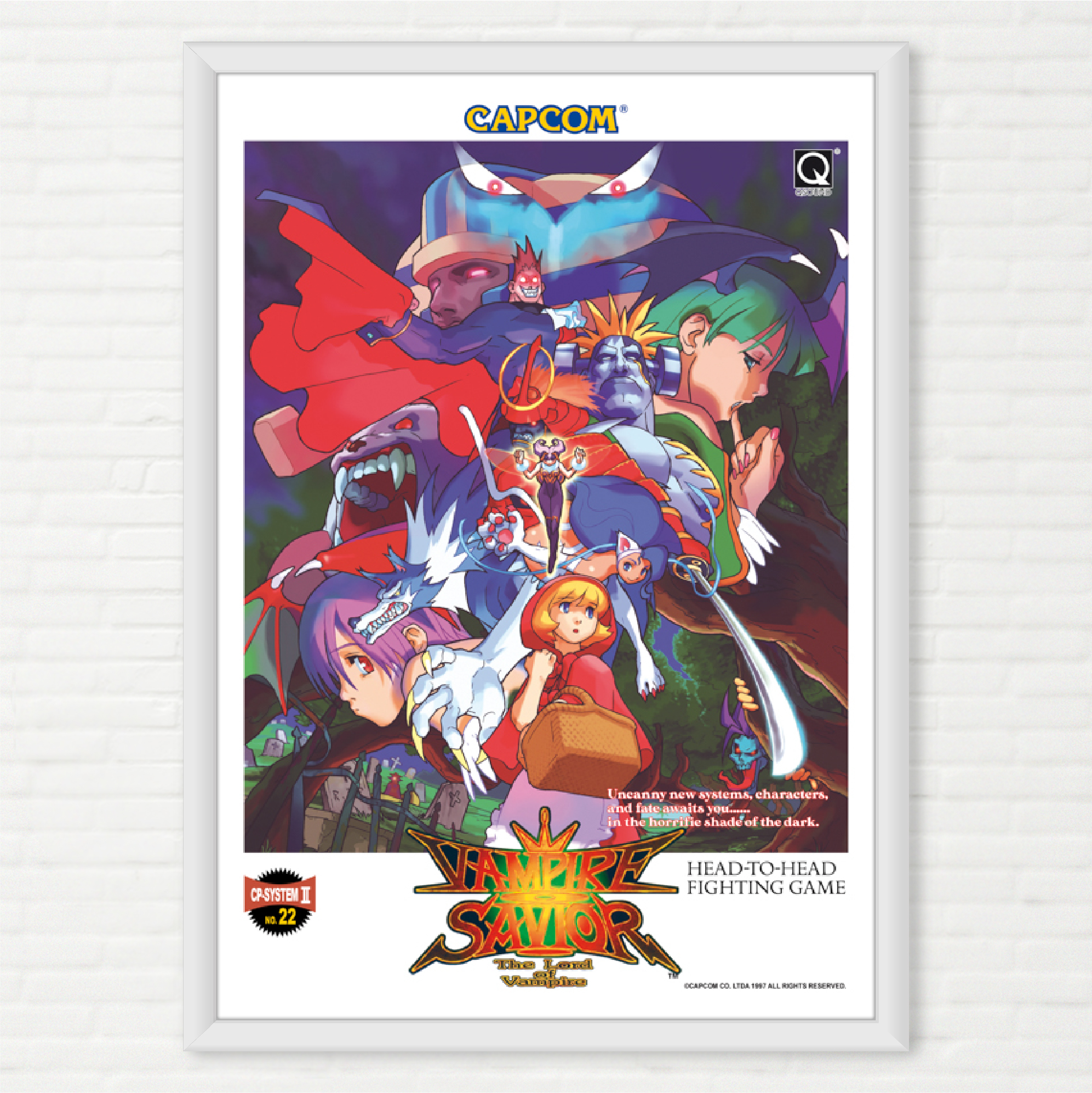 CAPCOM VAMPIRE SAVIOR ポスター b2 ヴァンパイアセイバー Poster Vampire Savior (Darkstalkers 3) - Pôster Arcade Capcom US