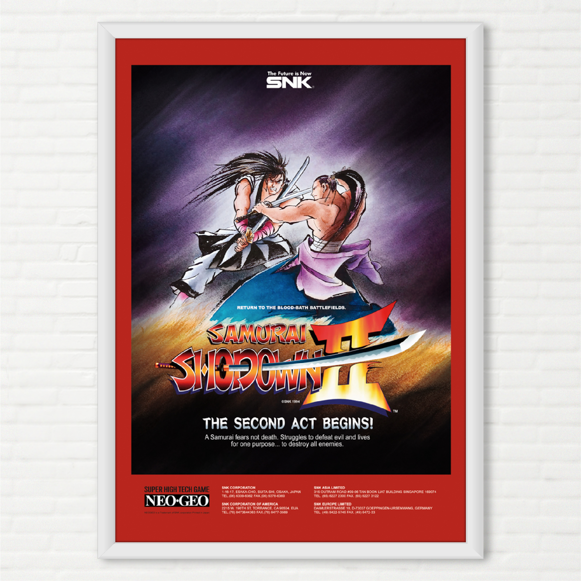 Poster Samurai Shodown 2 - Pôster Arcade SNK - Final Frame