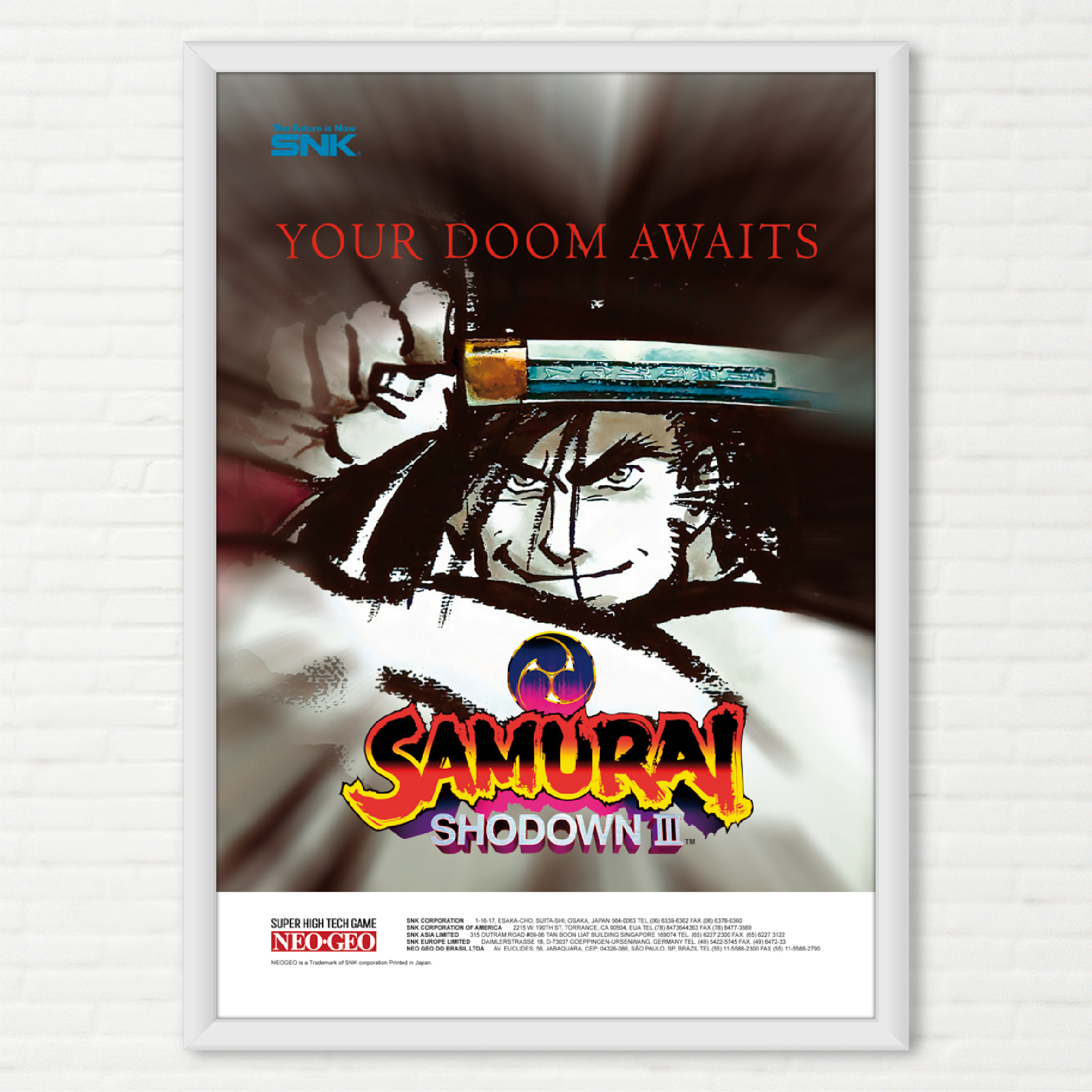 Poster Samurai Shodown 3 - Pôster Arcade SNK - Final Frame