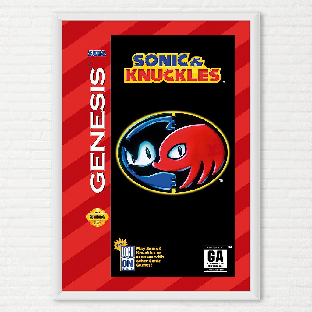 Jogo Sonic & Knuckles de época Mega drive Game, Fita, Cartucho Sega