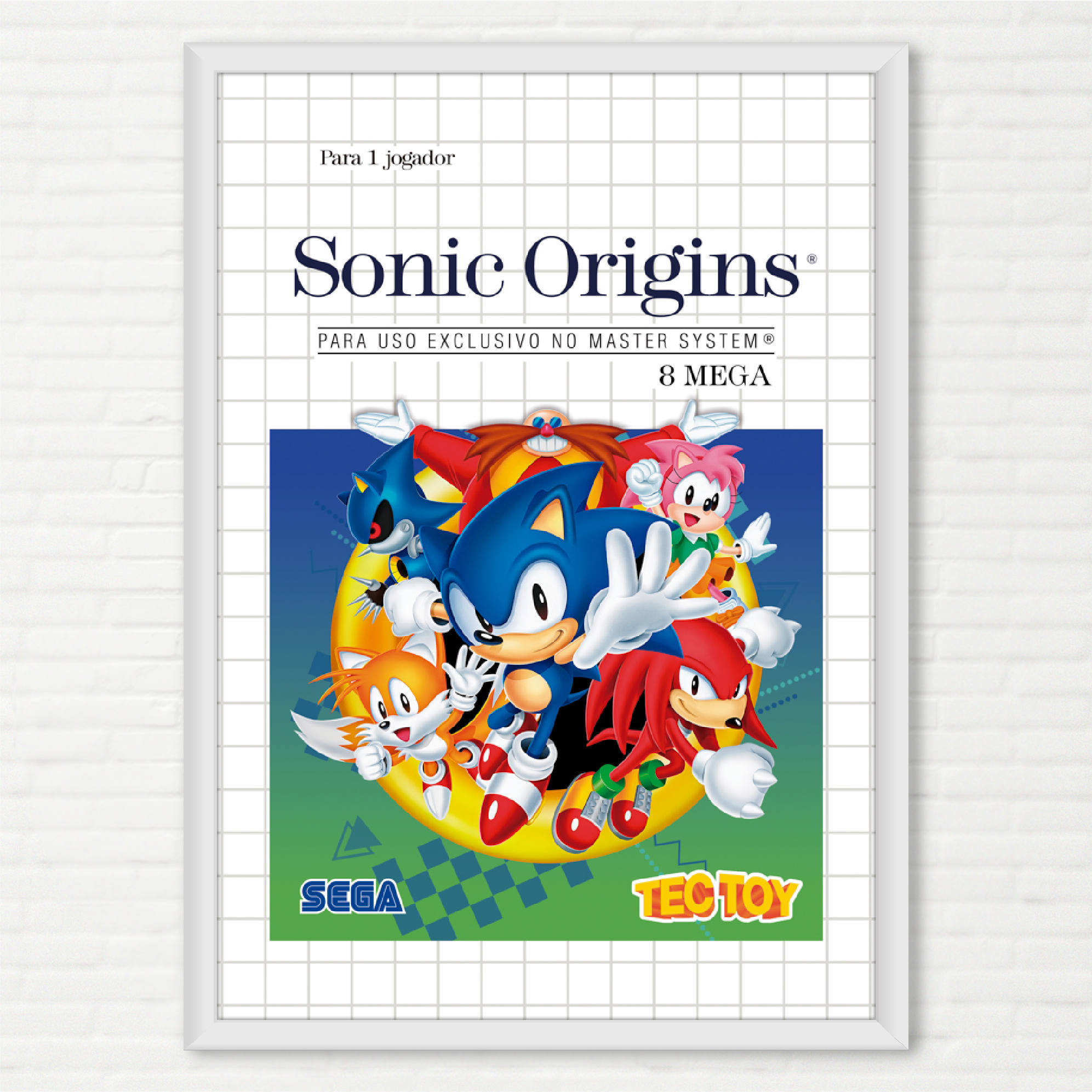 Quadro Capa do Sonic Origins - Sega Master System TecToy - Final