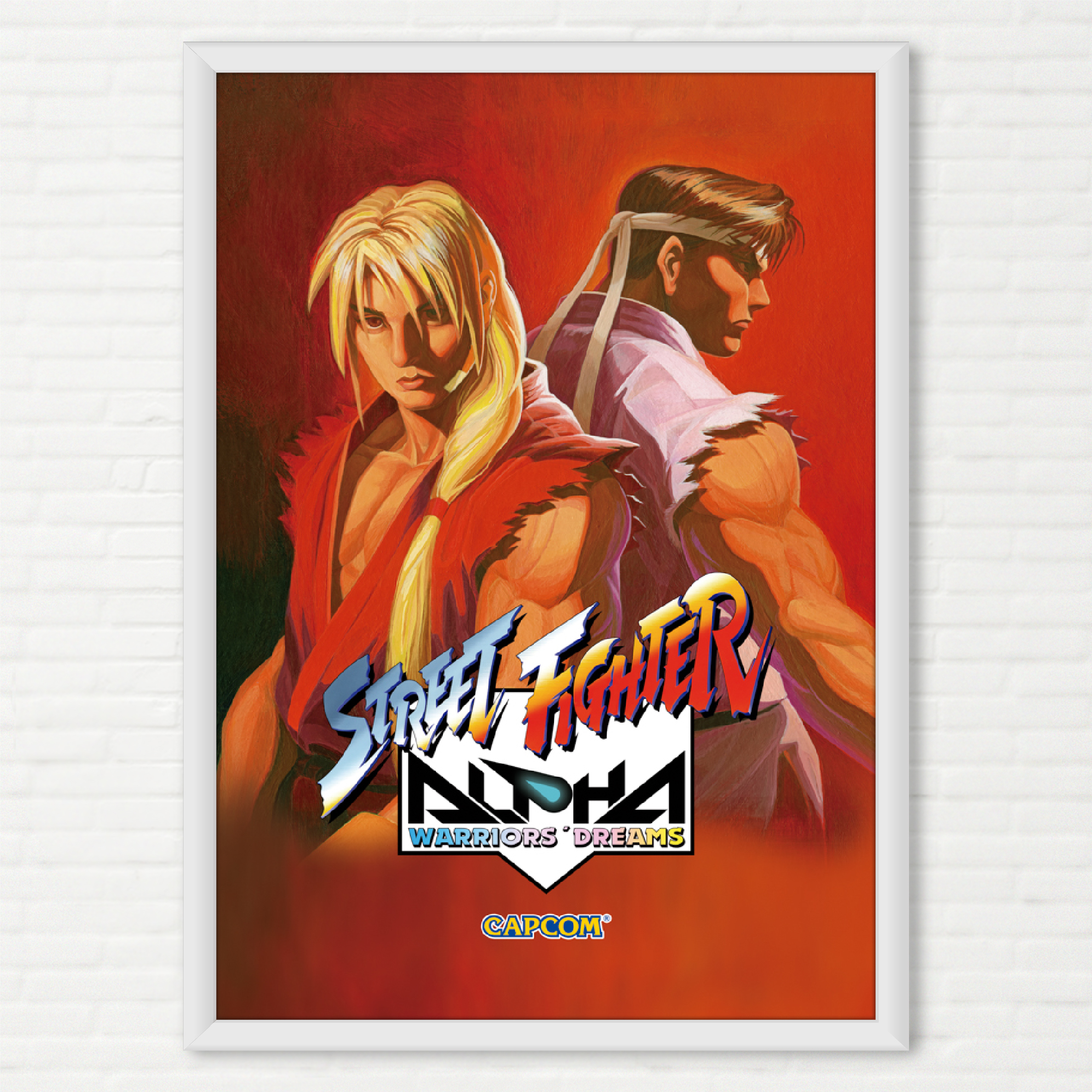 Quadro Street Fighter Alpha Ryu e Ken - Pôster Arcade Capcom