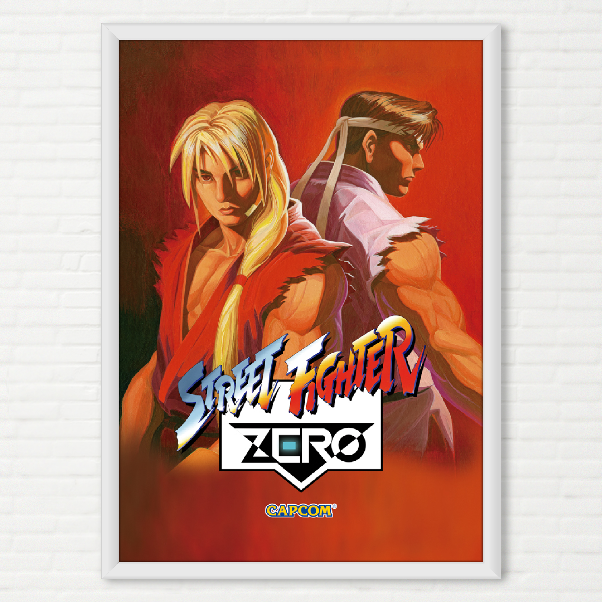 Poster Street Fighter Zero Ryu e Ken - Pôster Arcade Capcom