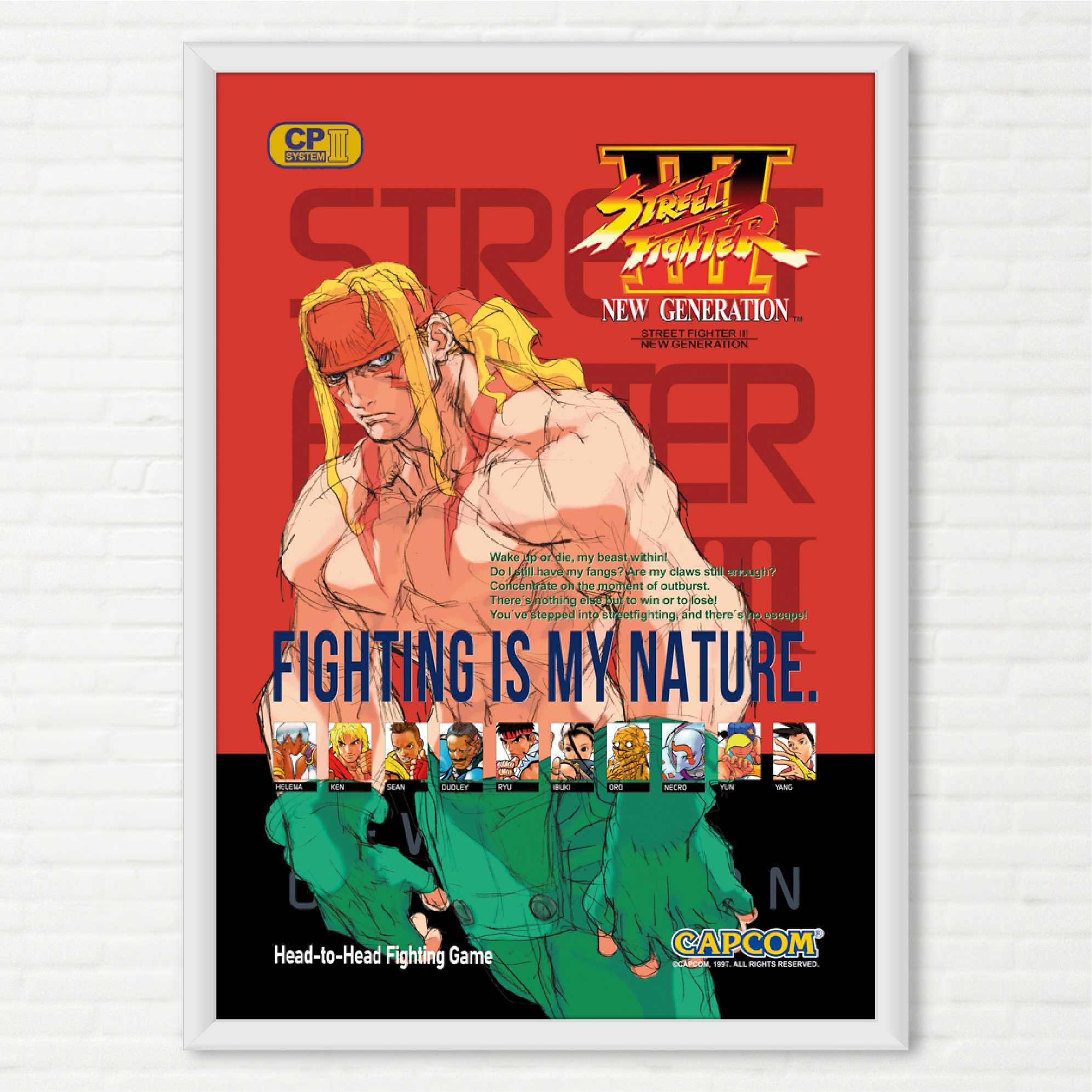 Poster Street Fighter 3 New Generation - Pôster Arcade Capcom