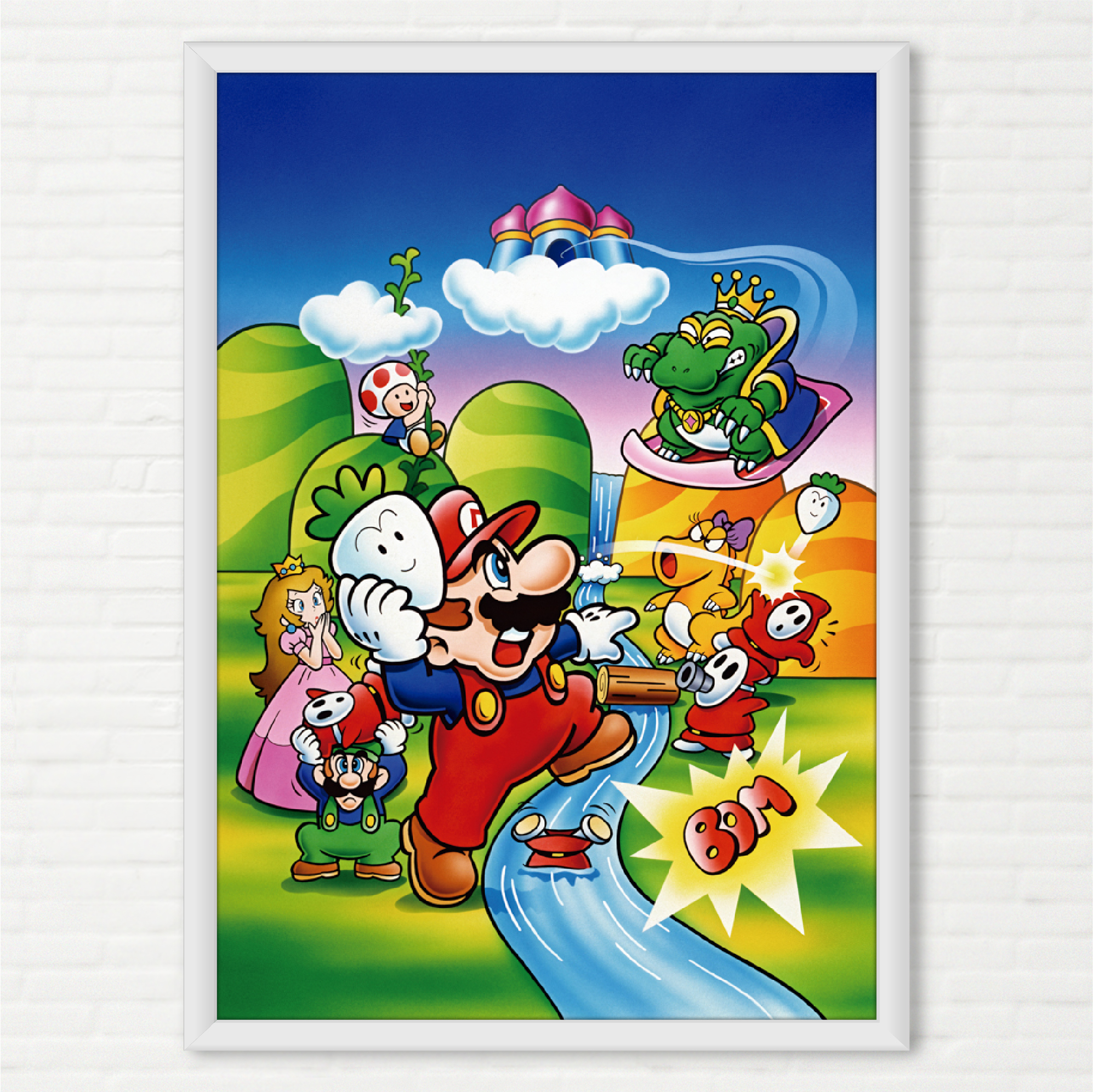 Quadro Super Mario 2 USA Poster Famicom NES Final Frame Quadros Decorativos