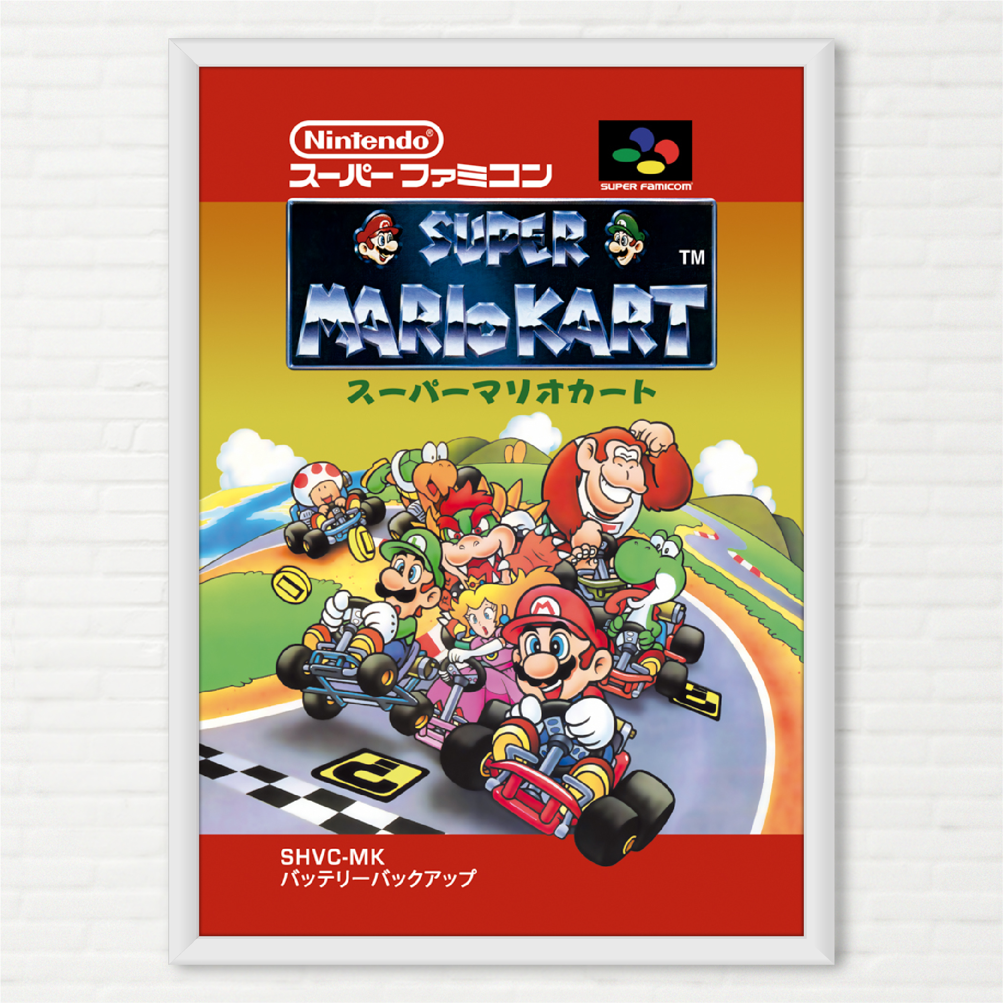 Poster Capa do Super Mario Kart - Super Famicom (Super Nintendo