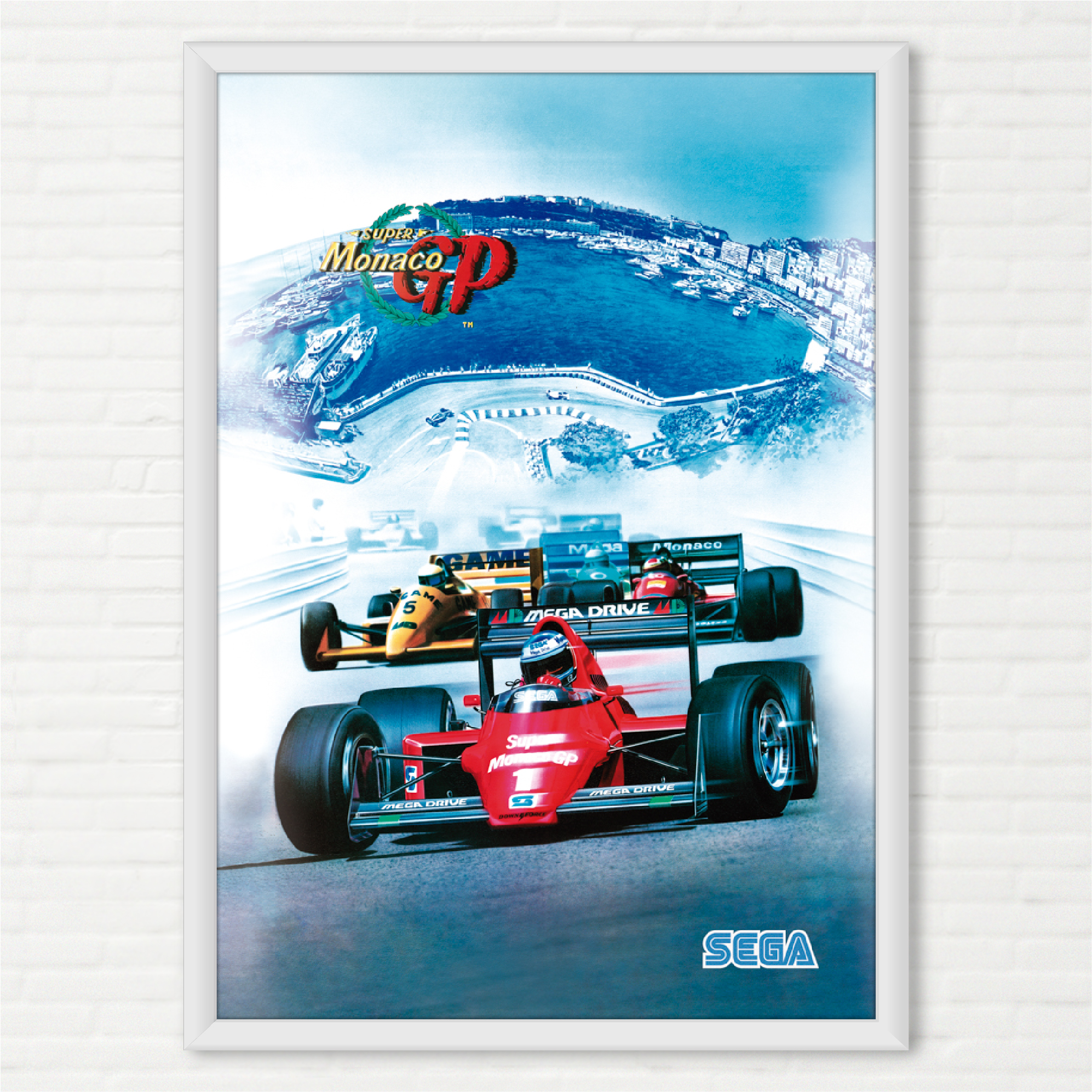 Affiche Publicitaire Sega Mega Drive - Super Monaco GP - Bon État - Vintage