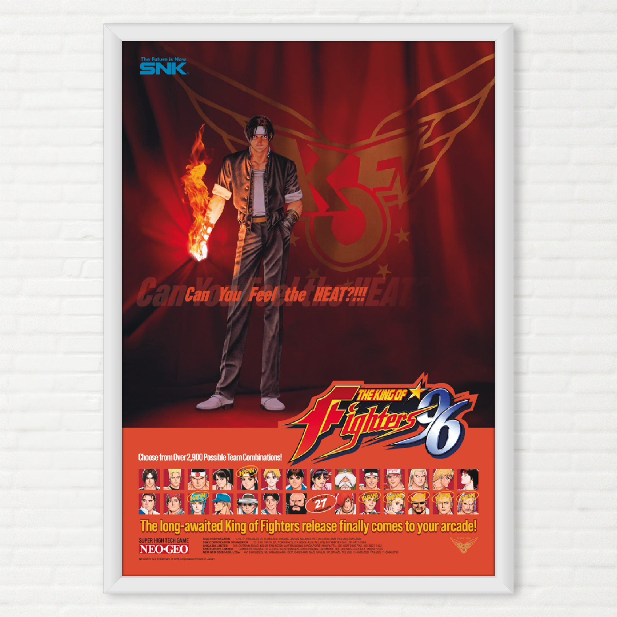 Quadro The King of Fighters 96 - Pôster Arcade SNK - Final Frame