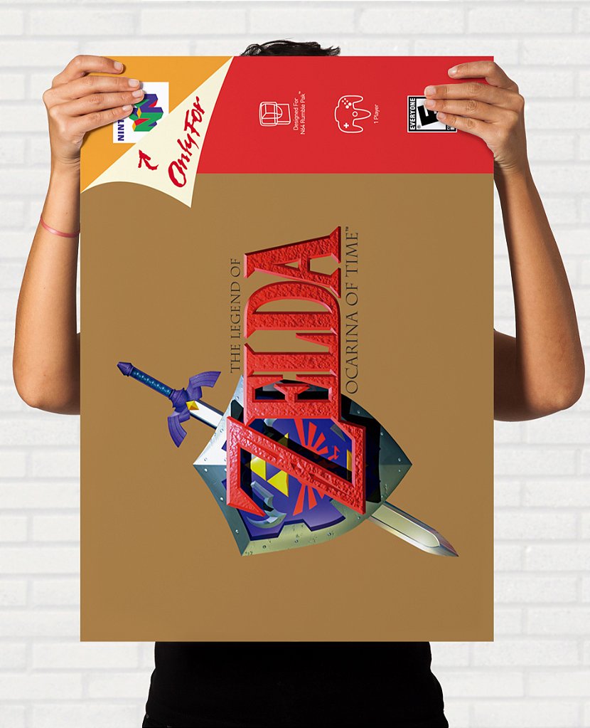 Quadro Capa do The Legend of Zelda Ocarina of Time - Nintendo 64