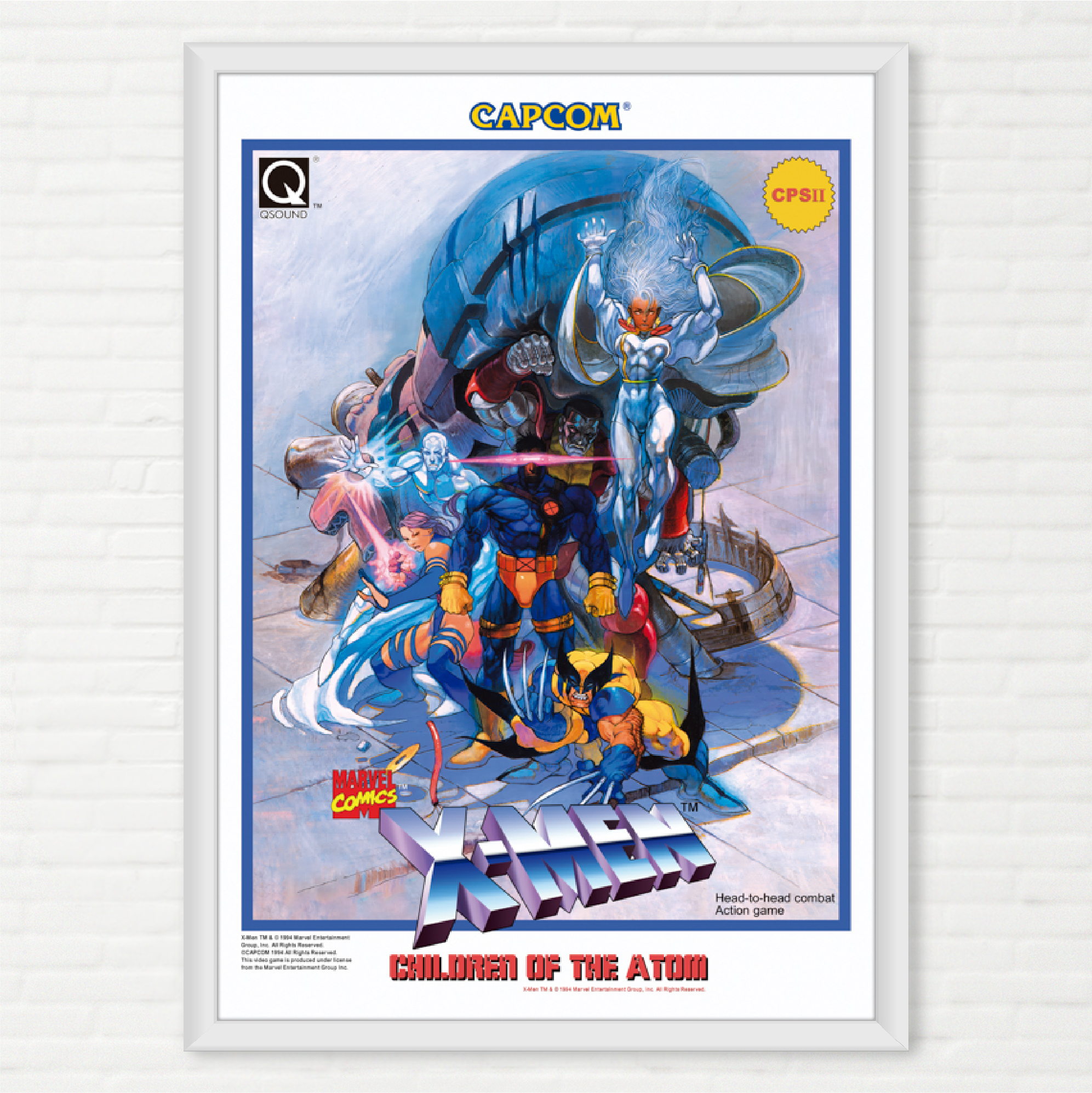 Poster X-Men Children of the Atom - Pôster Arcade Capcom Americano