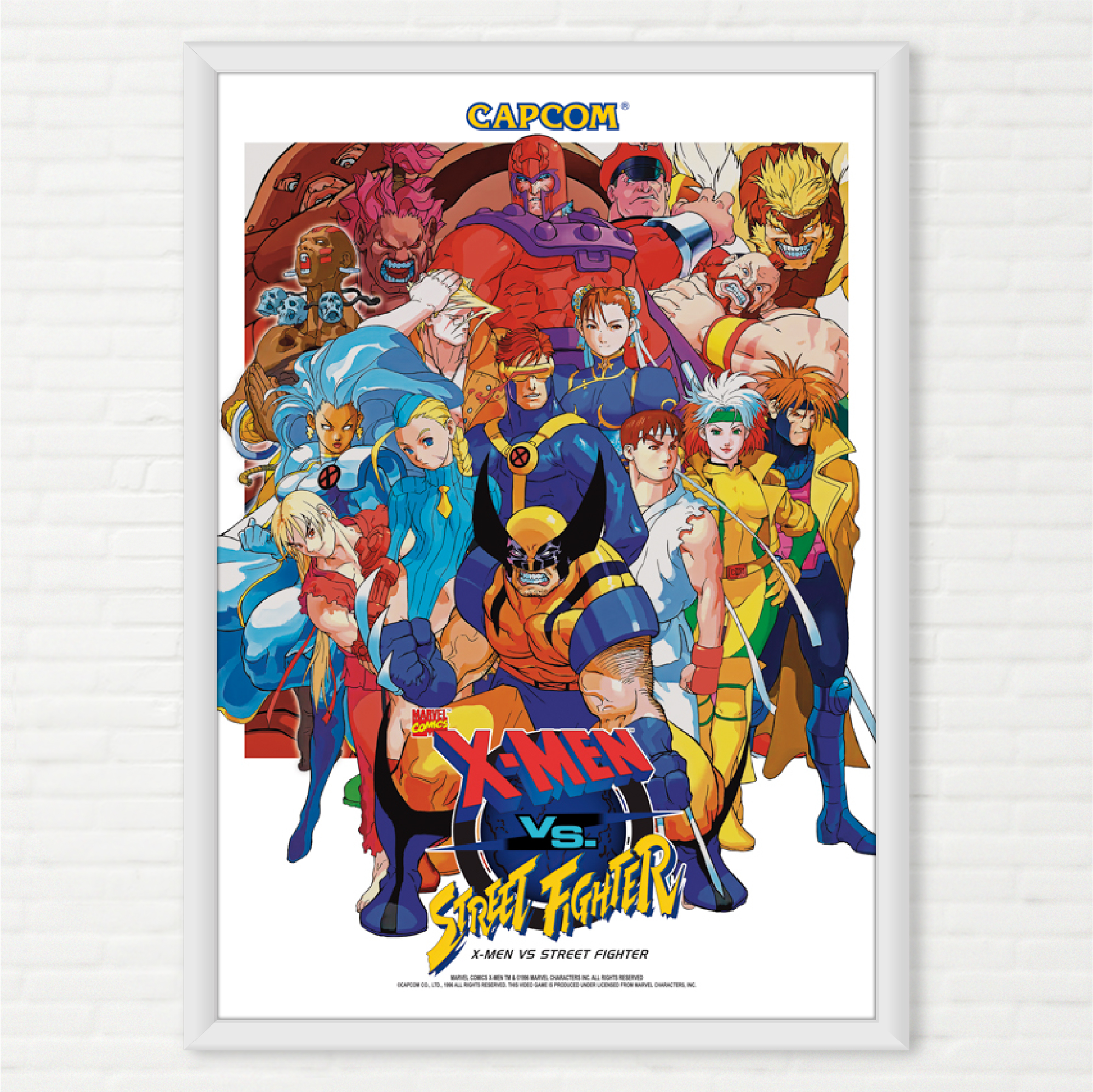 Poster X-Men vs Street Fighter - Pôster Arcade Capcom Americano