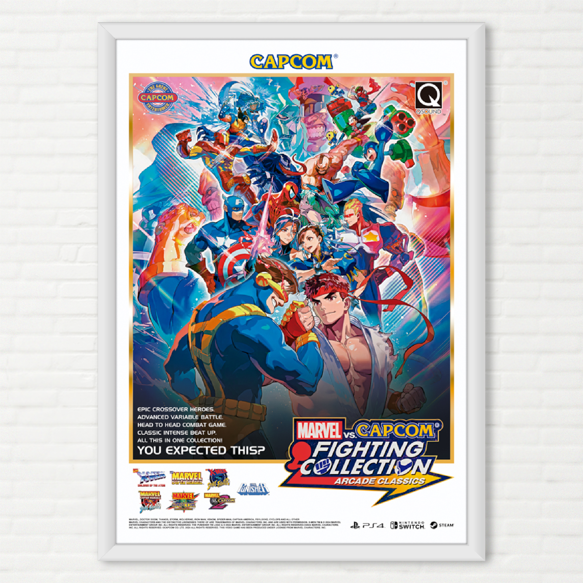 Quadro Marvel vs Capcom Fighting Collection - Pôster Clássico