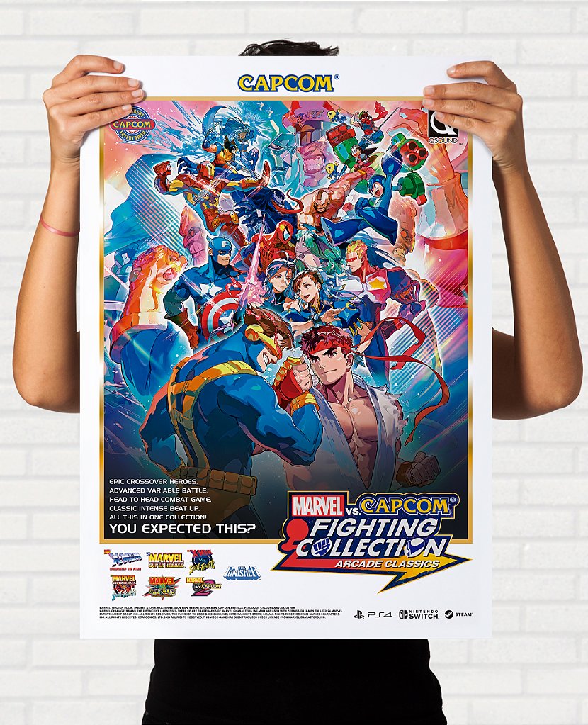 Quadro Marvel vs Capcom Fighting Collection - Pôster Clássico Capcom ...