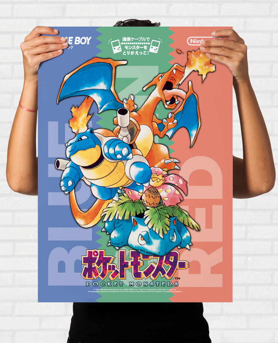 Quadro Pokemon Red Green Blue Pocket Monsters Ken Sugimori - Final