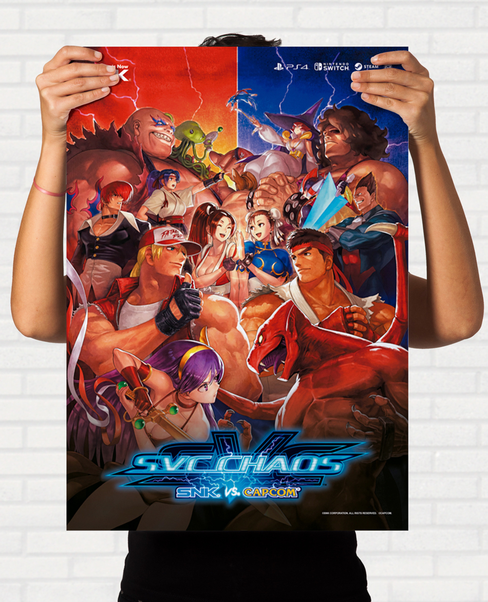 Quadro SVC Chaos - SNK vs Capcom Remaster Pôster Arte