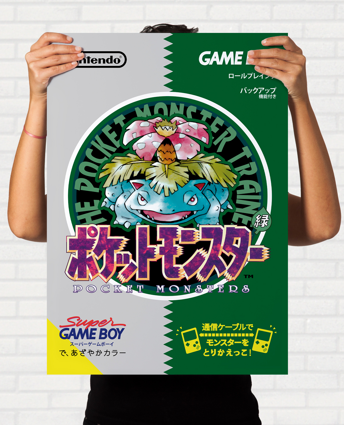 Quadro Capa Pocket Monsters Green Pokémon - Nintendo Game Boy