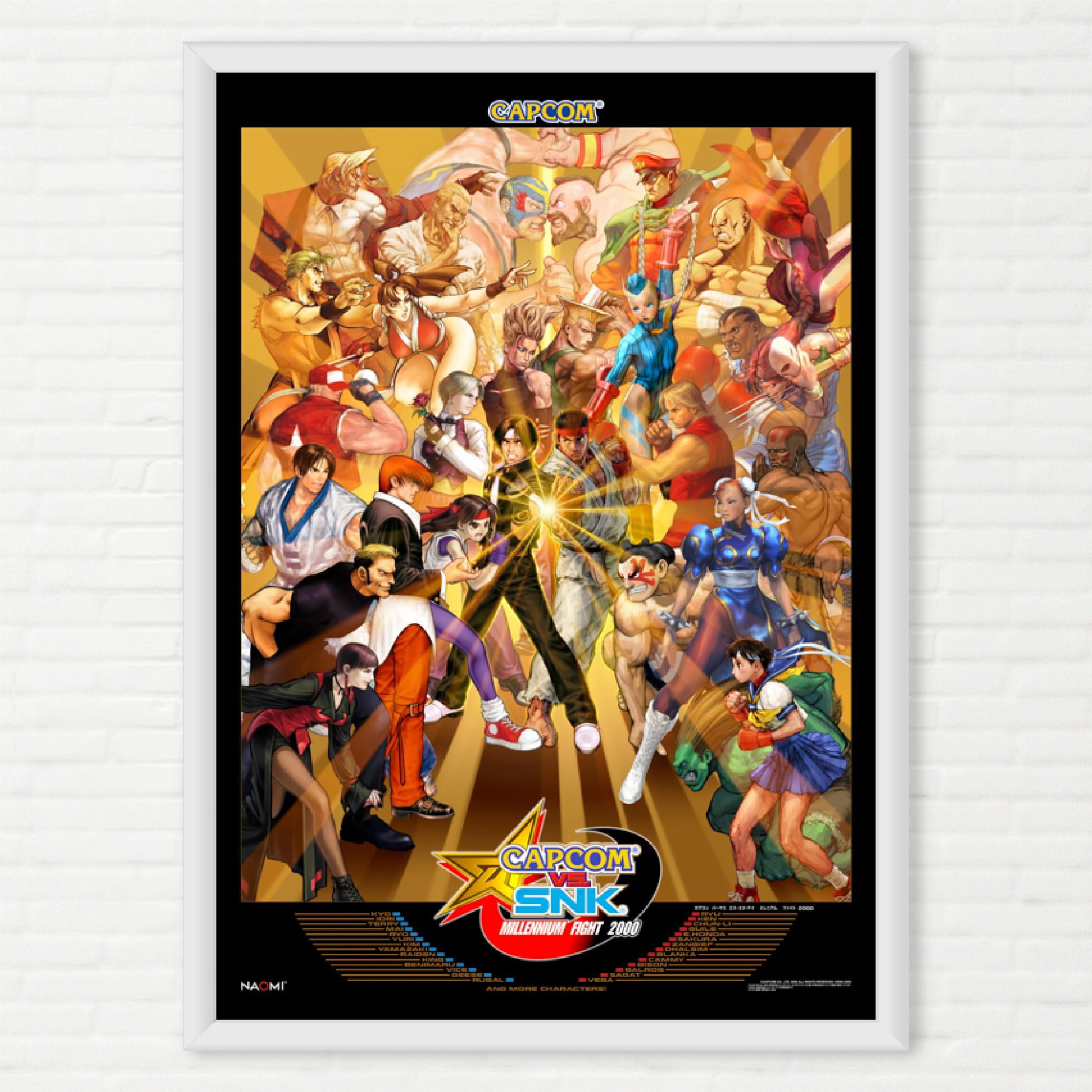 希少　CAPCOM VS SNK　ストリートファイター　KOF　販促ポスター Quadro Capcom vs SNK Arcade Pôster - Final Frame Quadros Decorativos