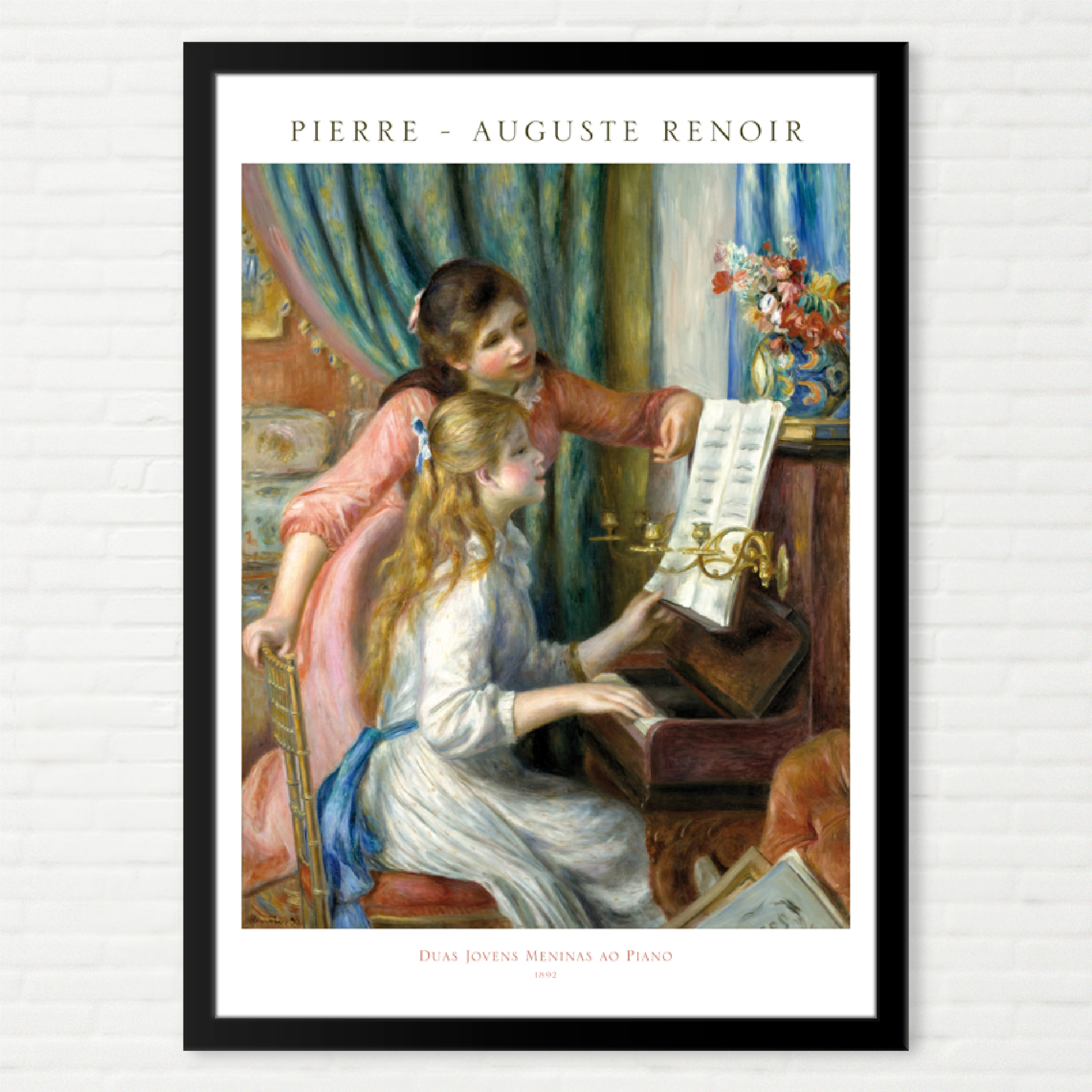 アート・デザイン・音楽 RENOIR A RETROSPECTIVE Poster Duas Jovens Meninas ao Piano - Pierre-Auguste Renoir