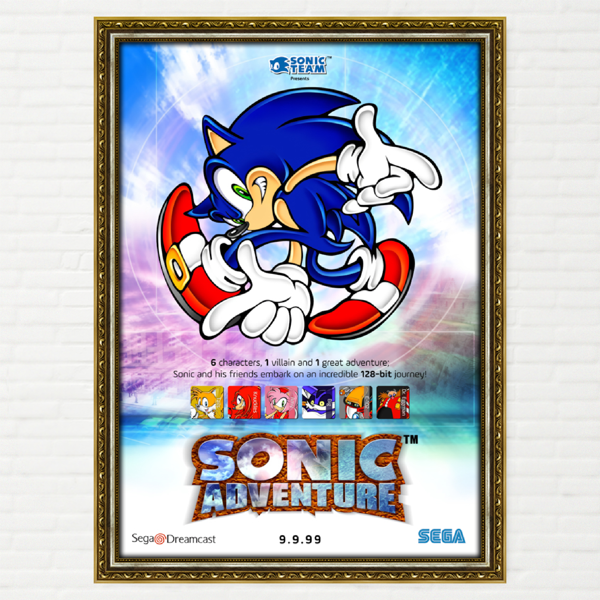 ビートルズ 写真 シリアルNo.1 Sonic Editions アートフォト Quadro Sonic Adventure Pôster - Sega Dreamcast - Final Frame