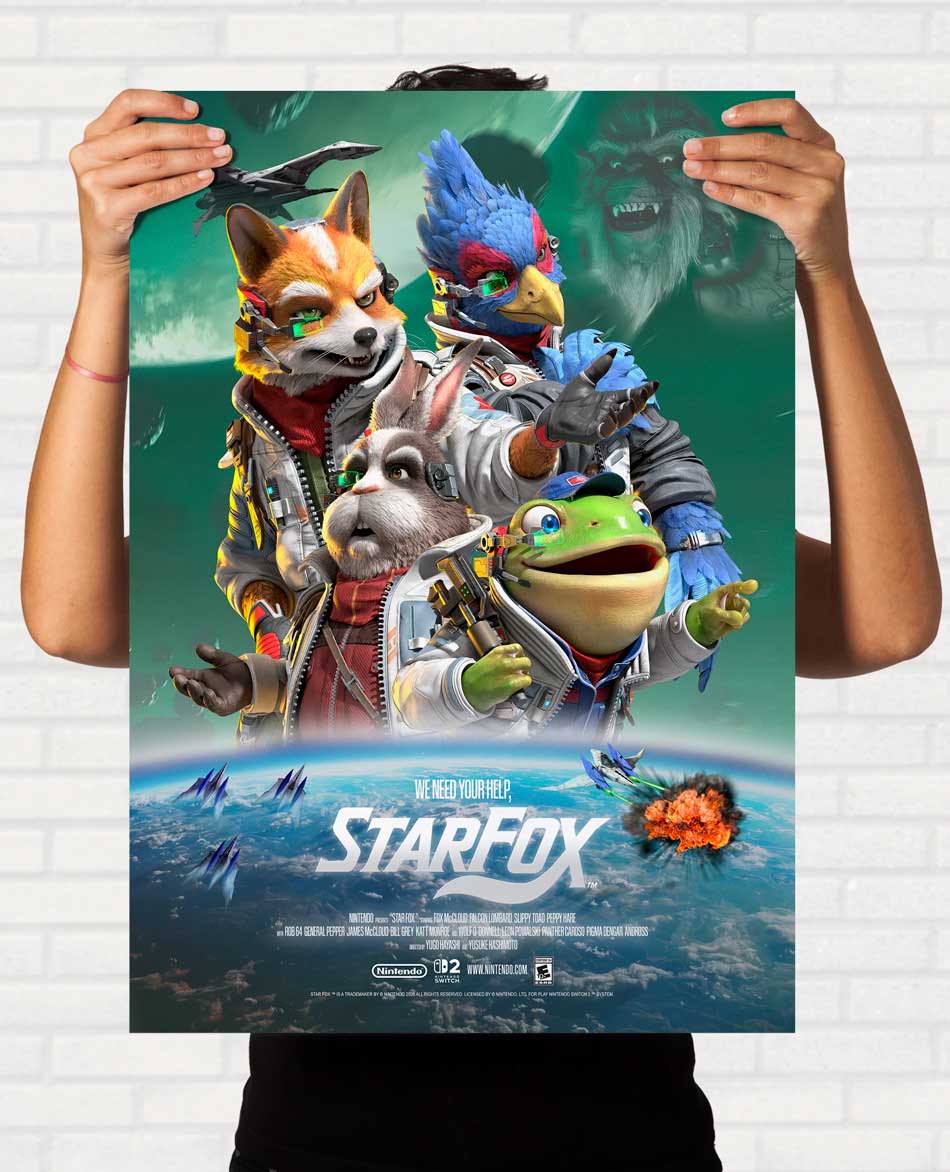 Poster Star Fox Nintendo Switch 2 Estilo Cinema - Final Frame