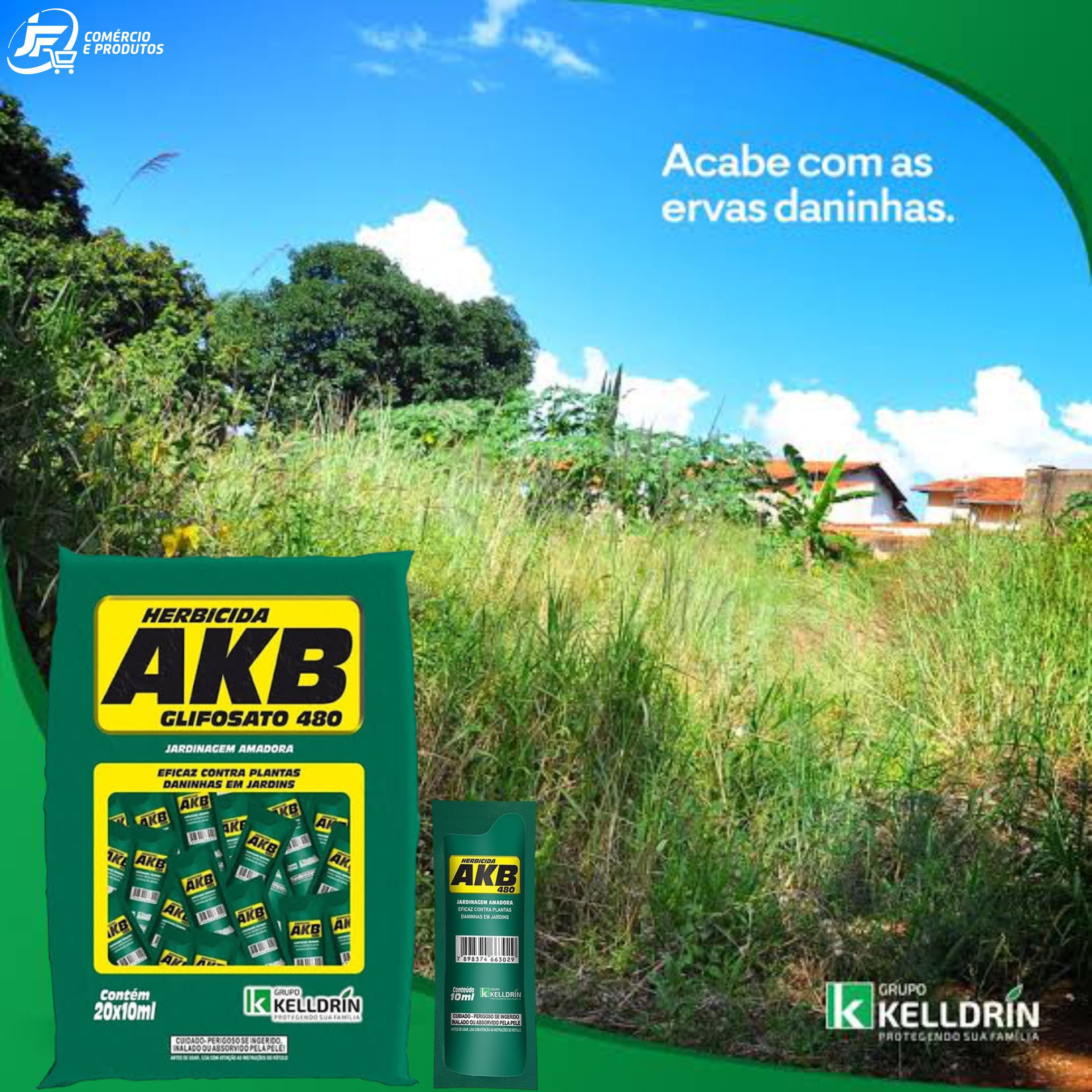 AKB Glifosato Mata Mato 20x10ml - Kelldrin - JF Comércio e Produtos