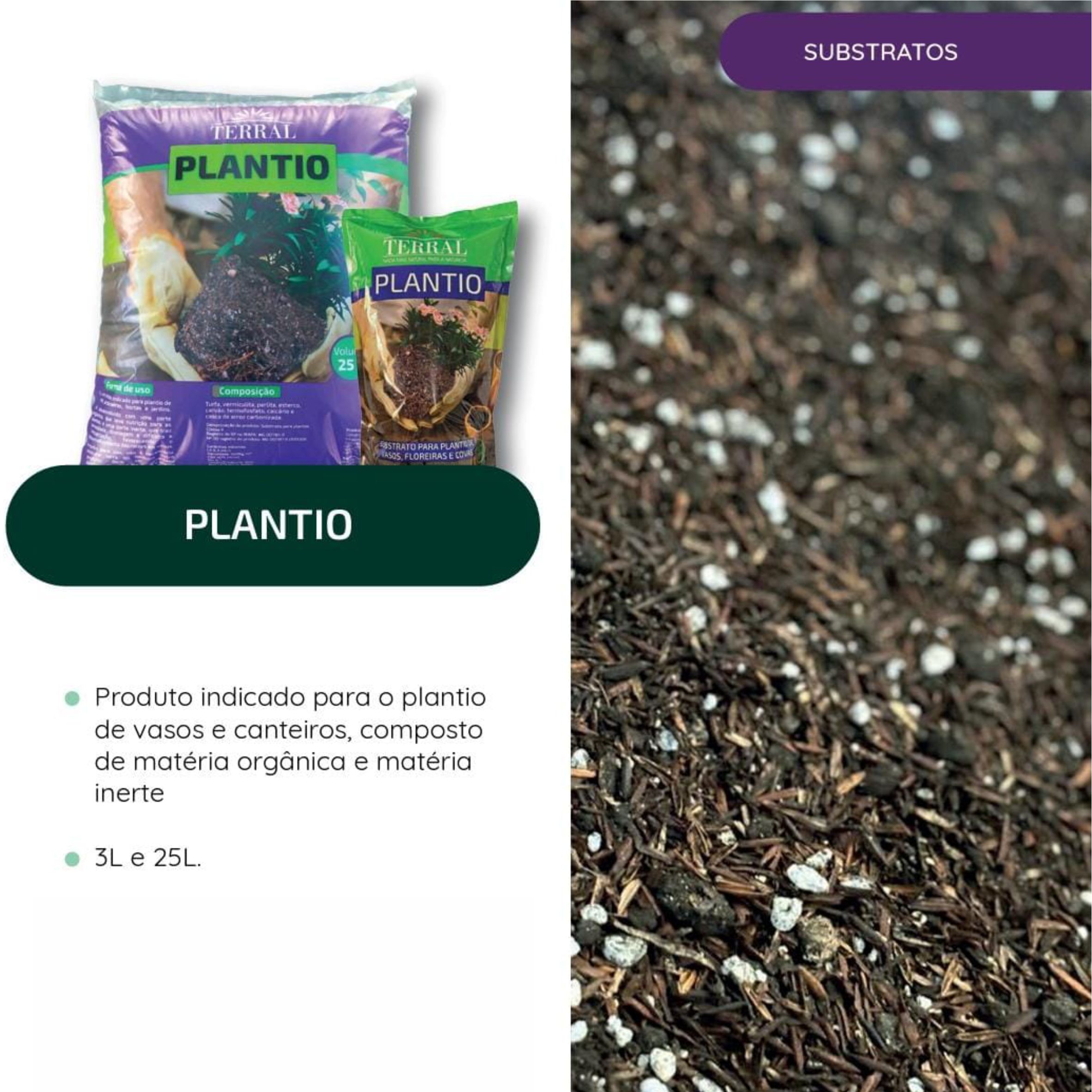 Substrato Plantio Tradicional 3L - Solo Versátil para Hortas