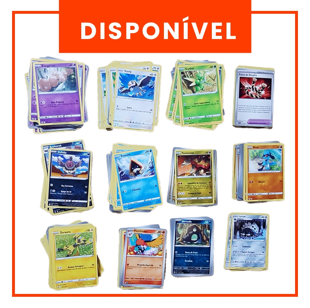 cartas pokemon, lote cartas pokemon, 50 cartinhas pokemon, tcg