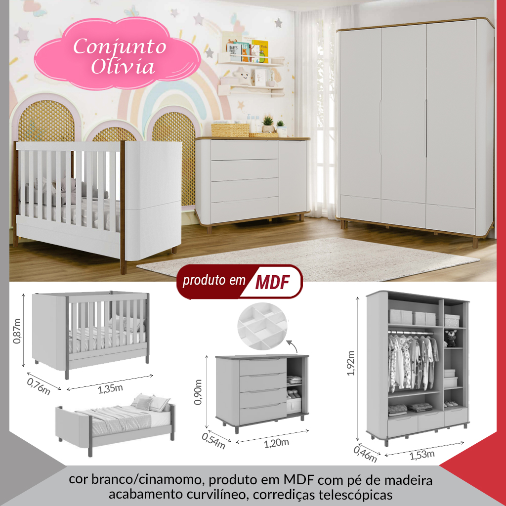 COMODA OLIVIA 3 FRALDARIO — imagem 6