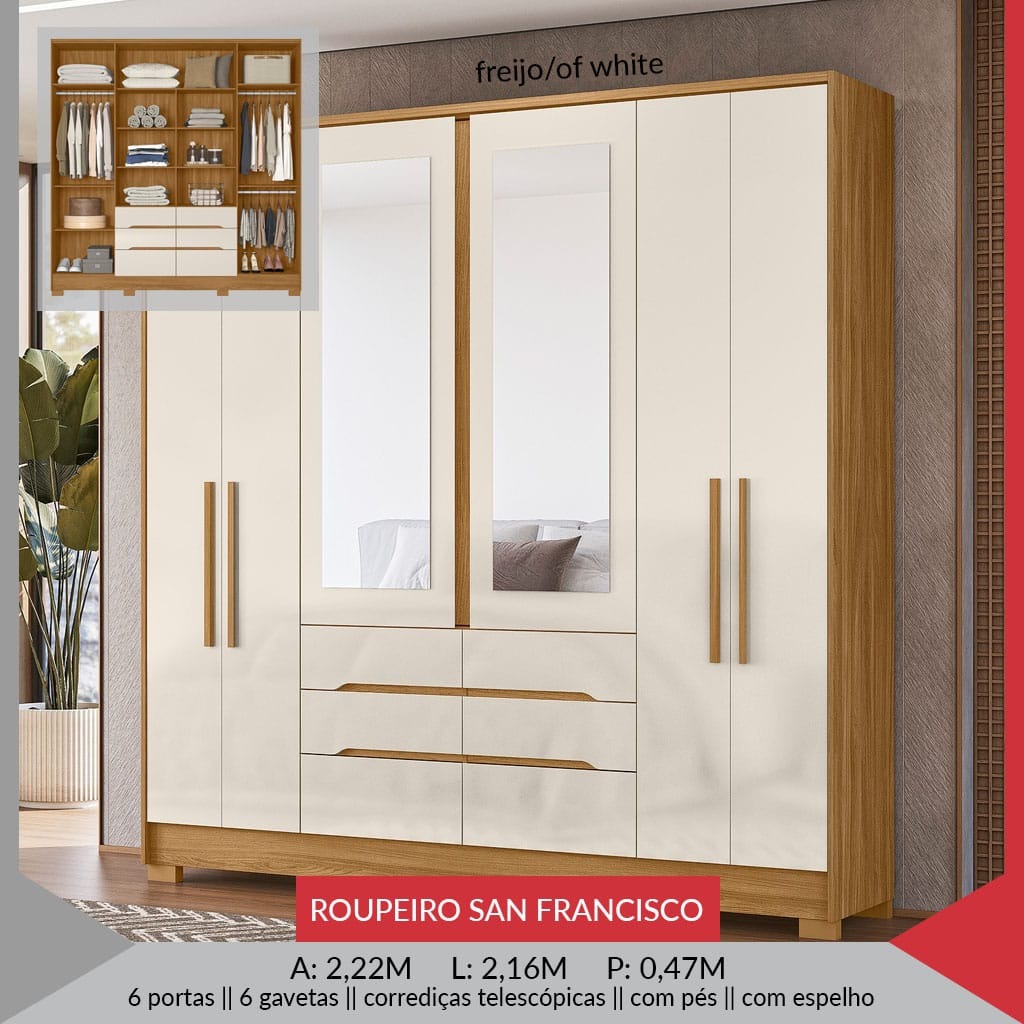 ROUPEIRO SAN FRANCISCO C/ ESPELHO — imagem 5