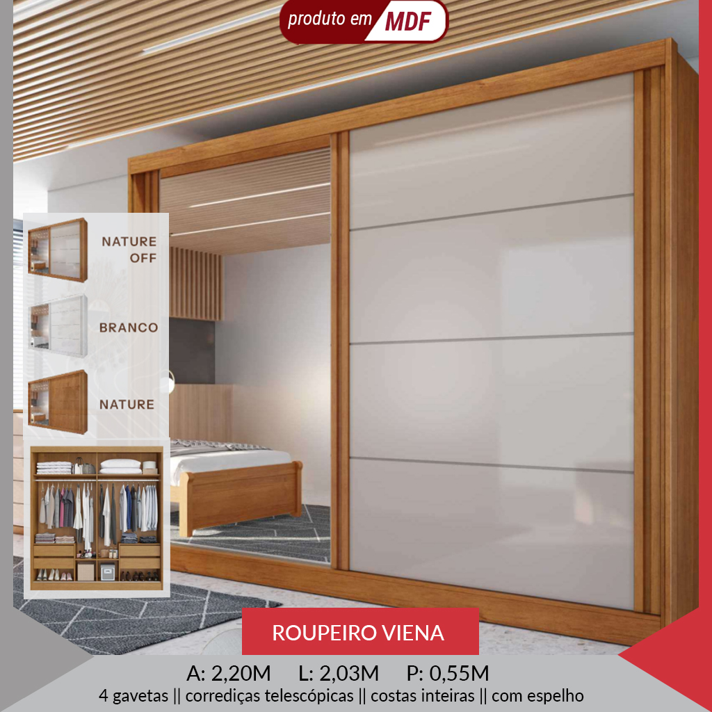 ROUPEIRO VIENA C/ ESPELHO — imagem 5