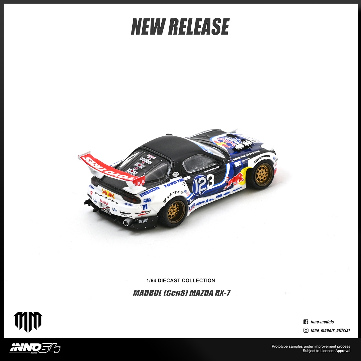 PRÉ-ORDER *** Mazda RX-7 Mad Mike MADBUL GEN8 1:64 INNO64