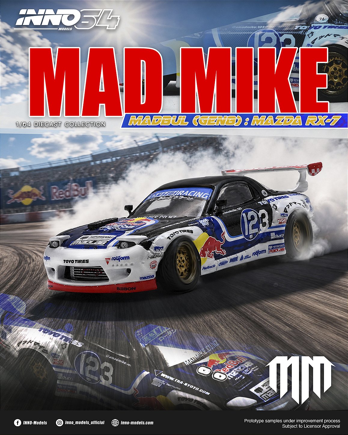 PRÉ-ORDER *** Mazda RX-7 Mad Mike MADBUL GEN8 1:64 INNO64