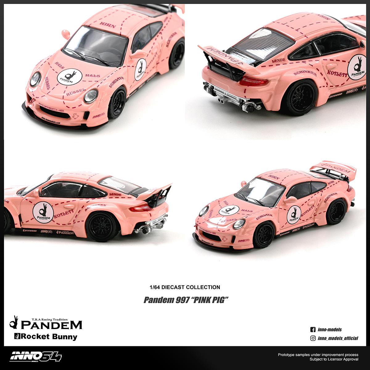 PRÉ-ORDER *** Pandem 997 PINK PIG 1:64 INNO64 - Atacado de Miniaturas