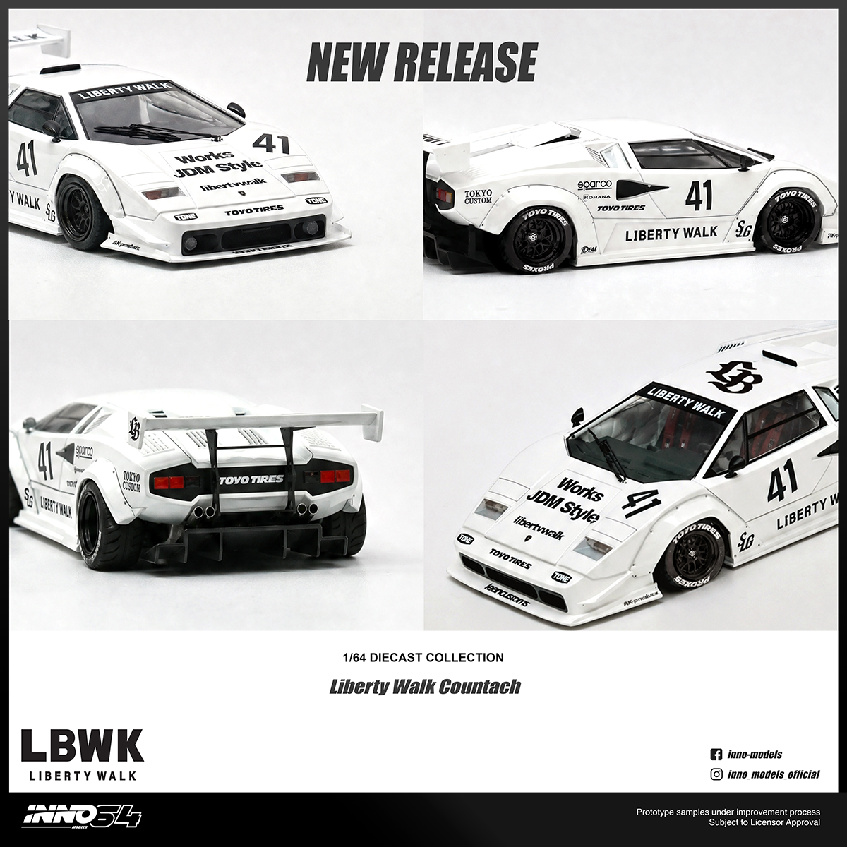 PRÉ-ORDER *** Countach LIBERTY WALK 1:64 INNO64 - Atacado de