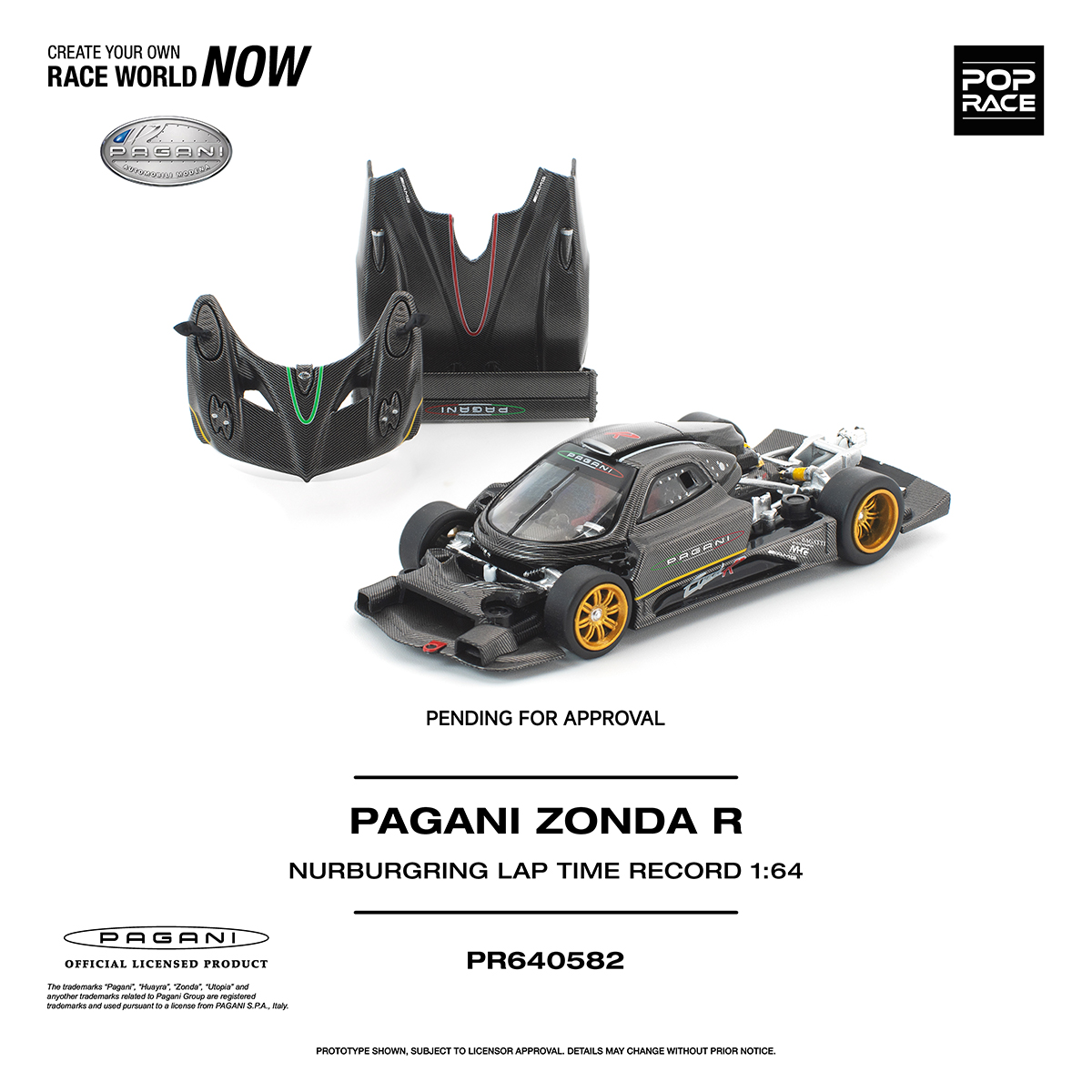 PRÉ-ORDER *** Pagani Zonda R Nurburgring Lap Time Recorde 1:64 POP