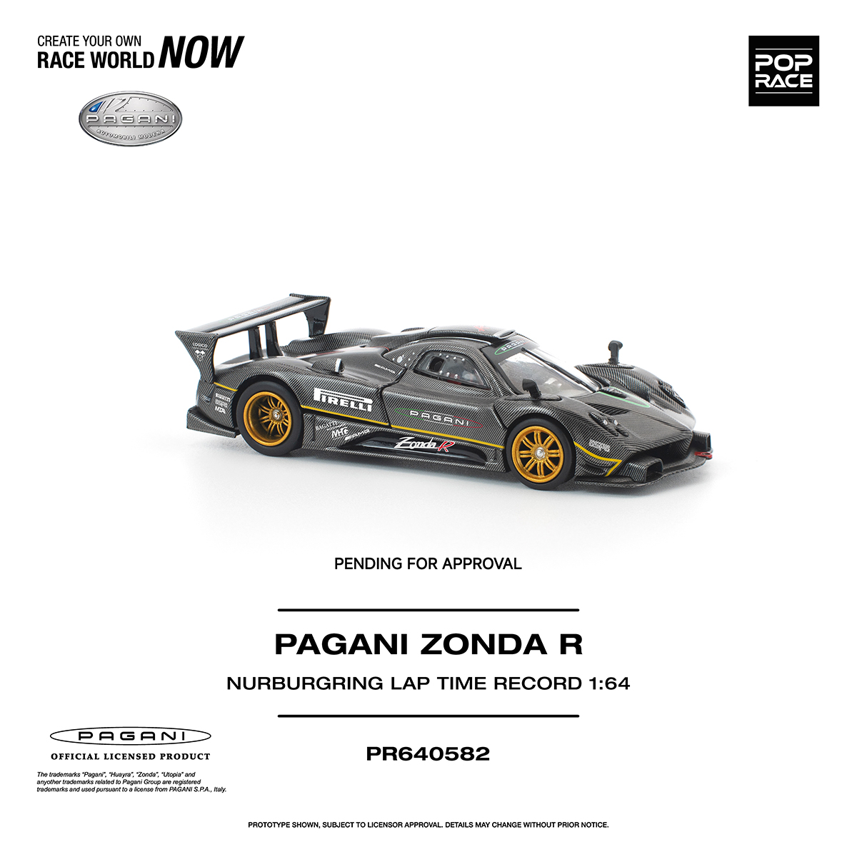 PRÉ-ORDER *** Pagani Zonda R Nurburgring Lap Time Recorde 1:64 POP