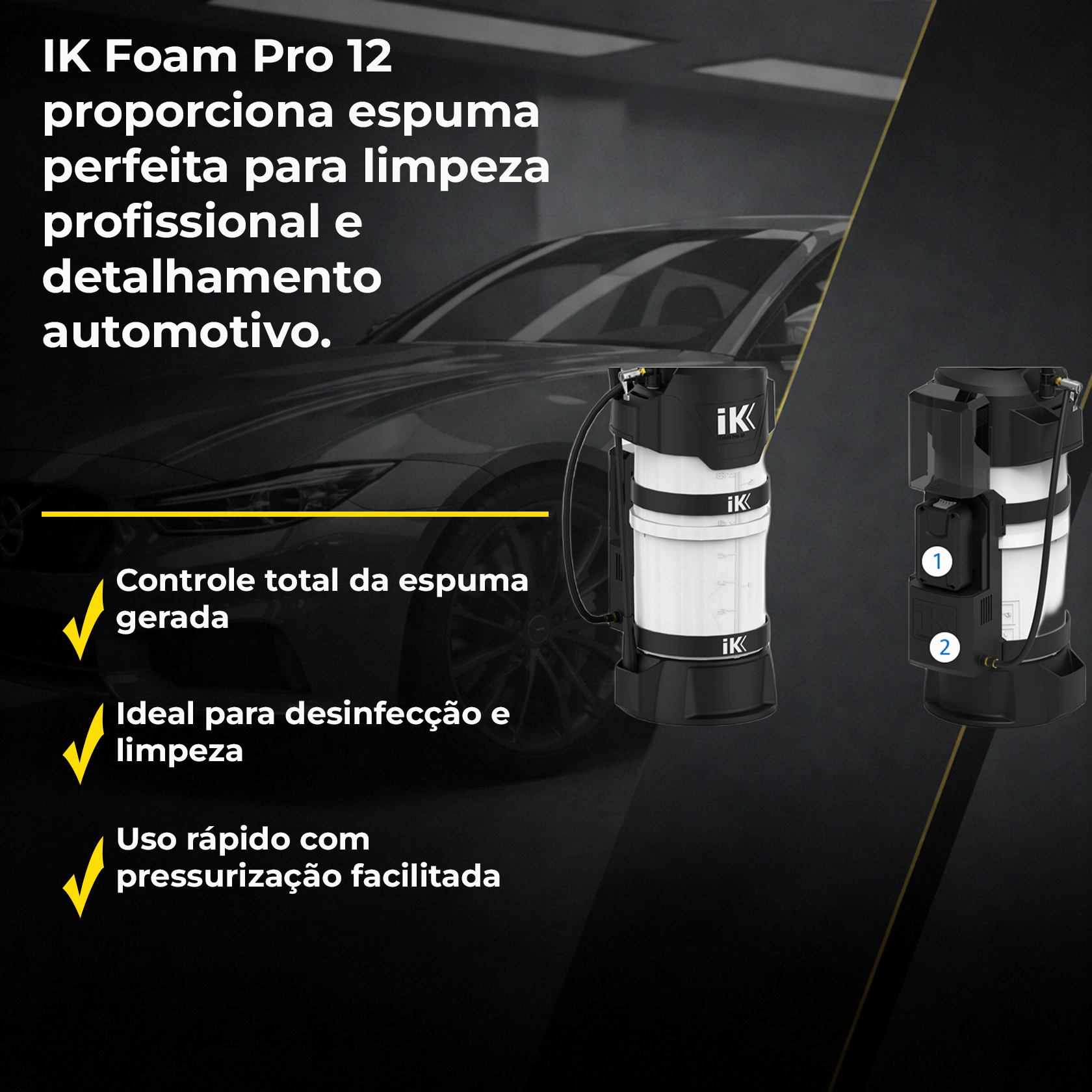 Pulverizador IK Foam Pro 12 Bateria+Carregador e Espuma