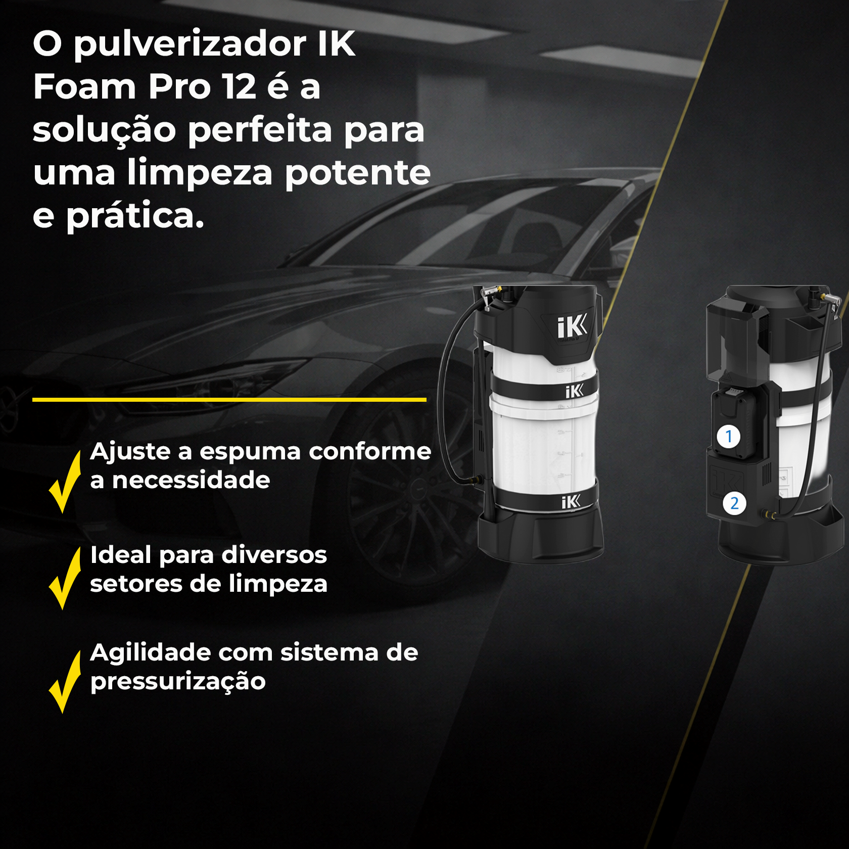 Pulverizador IK Foam Pro 12 Bateria+Carregador e Espuma