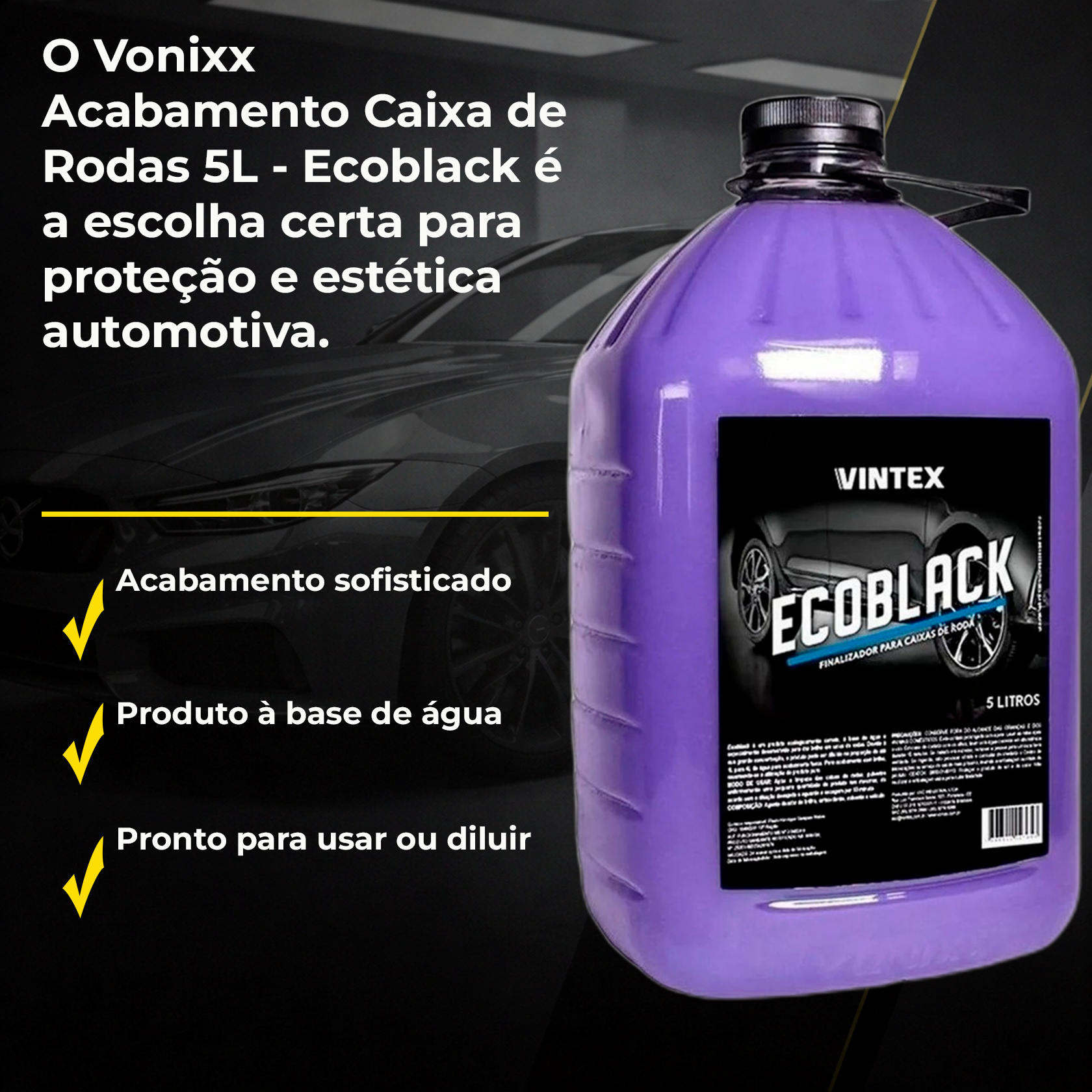Vonixx Ecoblack 5L | Caixa de Rodas - PRODUTOS PARA ESTÉTICA