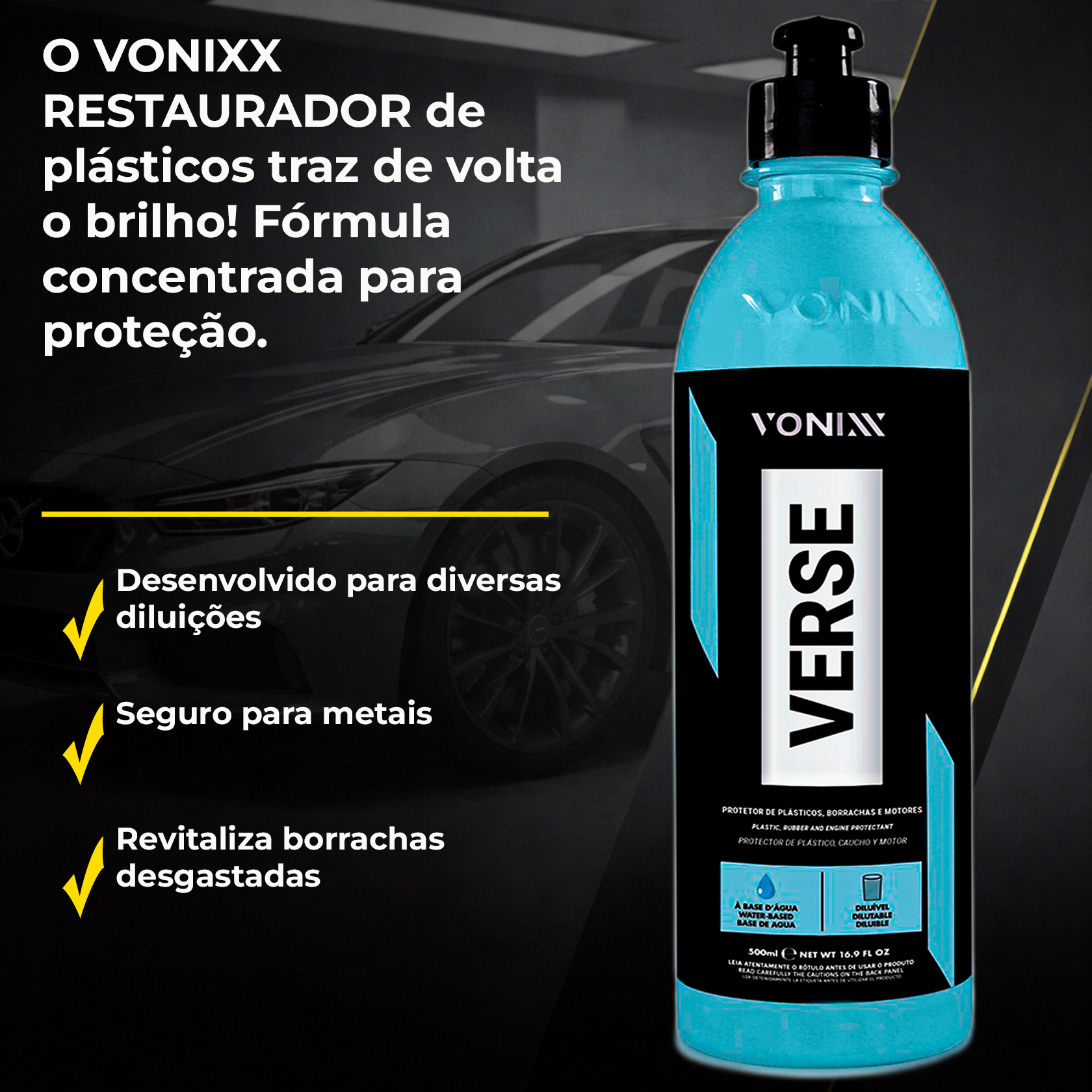 chizMISSION UV PREVENTER 5本セット Vonixx Verse Restaurador de Plásticos 500ml | Proteção UV e