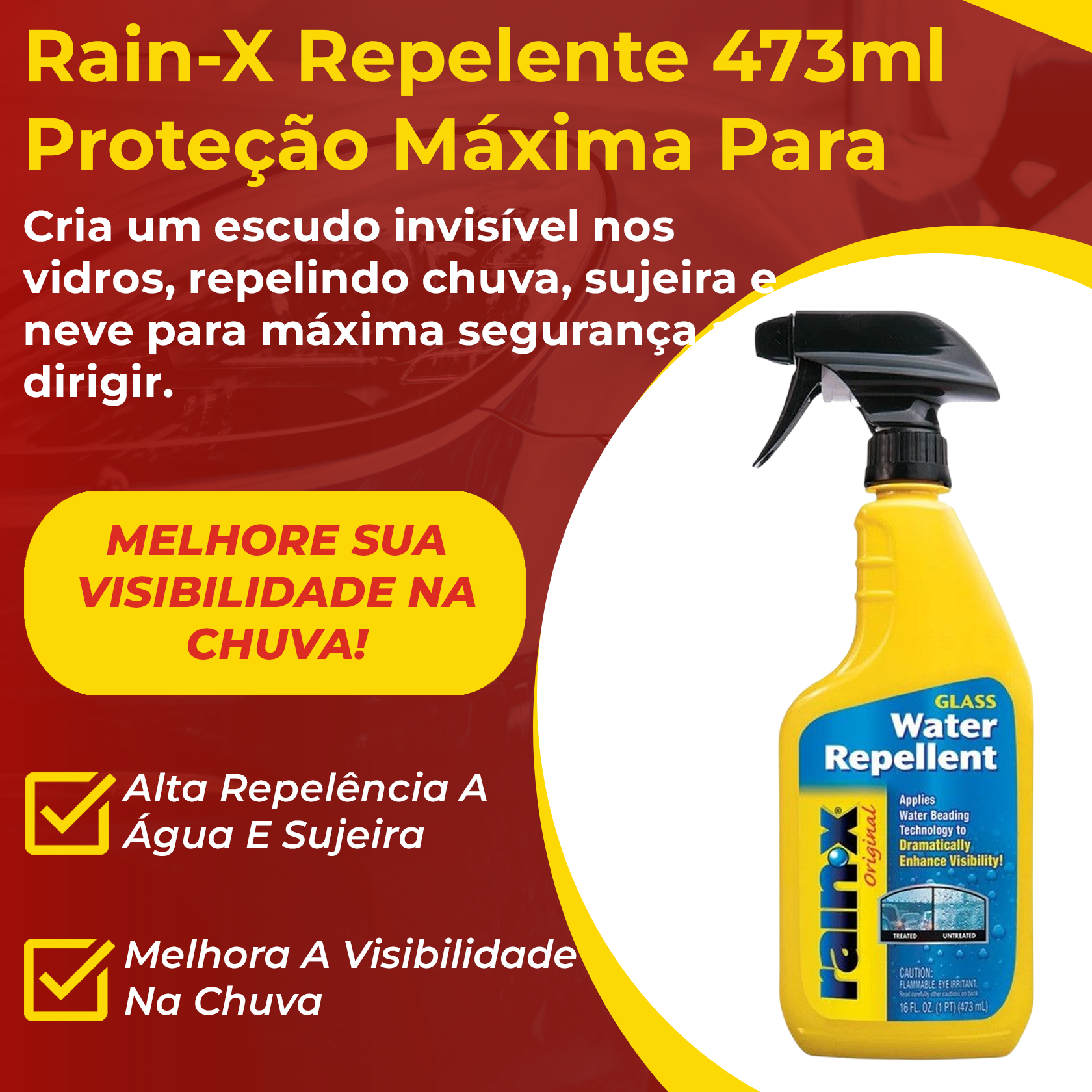 Rain-X Selante Parabrisa 473ml | Máxima Proteção e Visibilidade