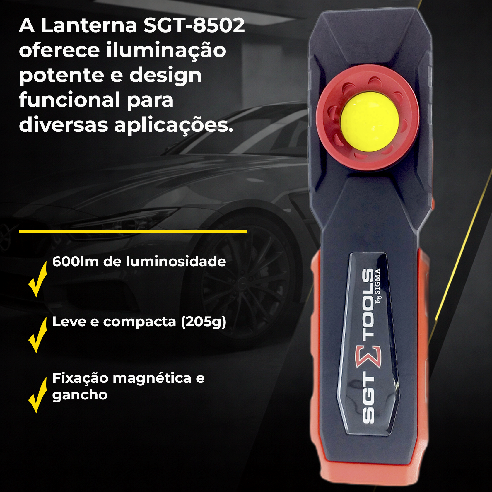 Neos Sight　LGS Lanterna LED Inspeção SGT-8502 | Portátil e Recarregável