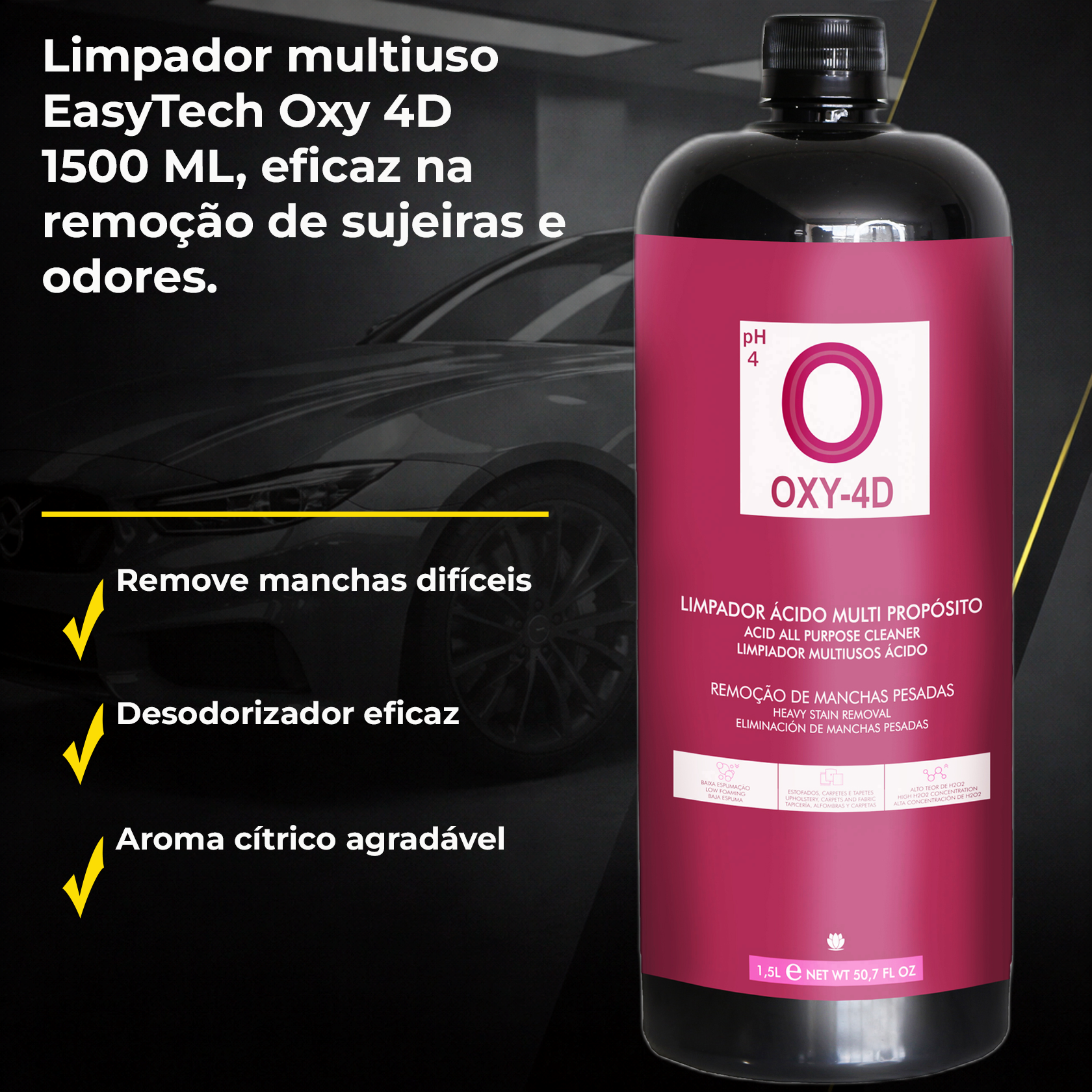 Limpador Multiuso Oxy 4D EasyTech 1500ml | Peróxido e Aroma