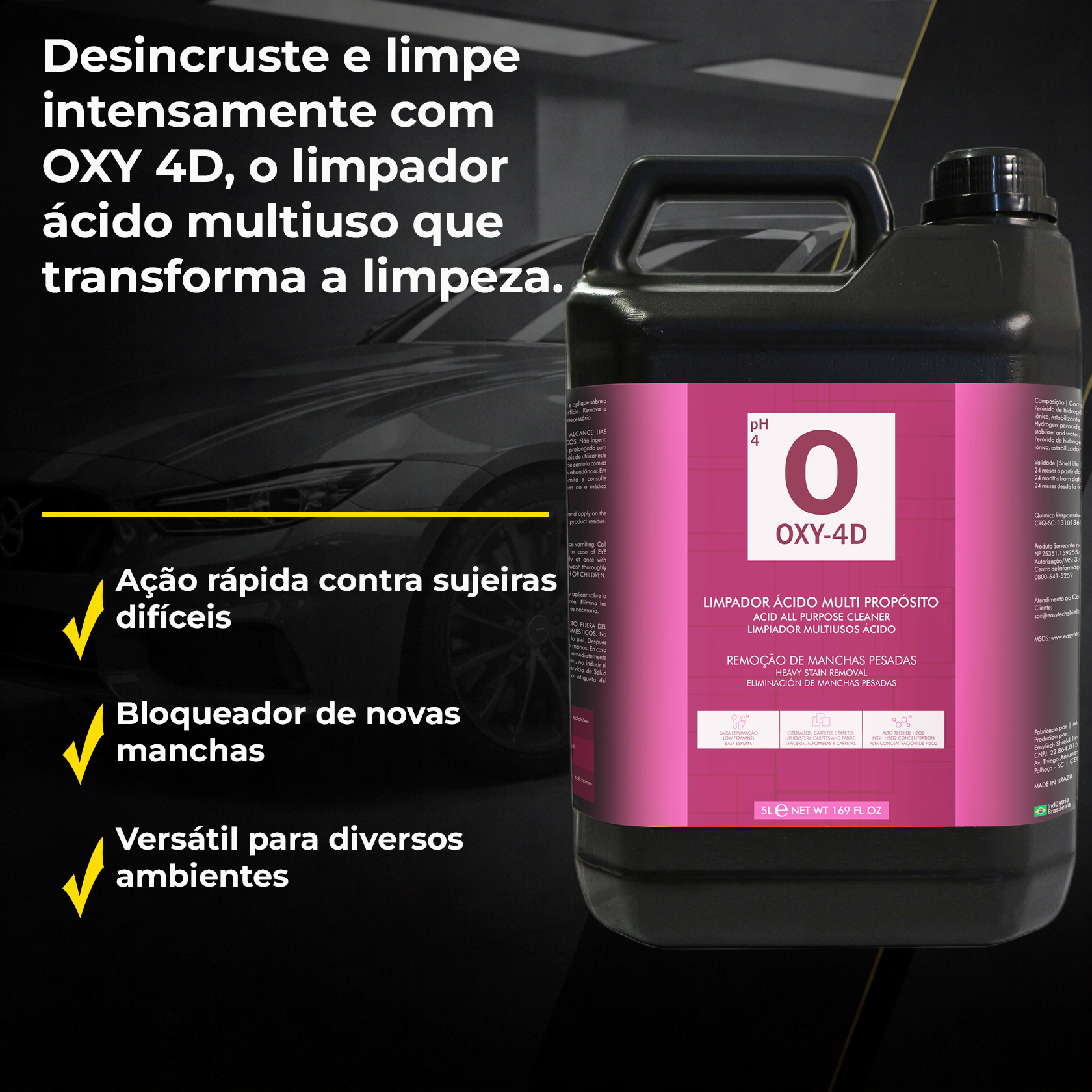 EasyTech Oxy 4D 5L | Limpeza e Desodorização - PRODUTOS PARA