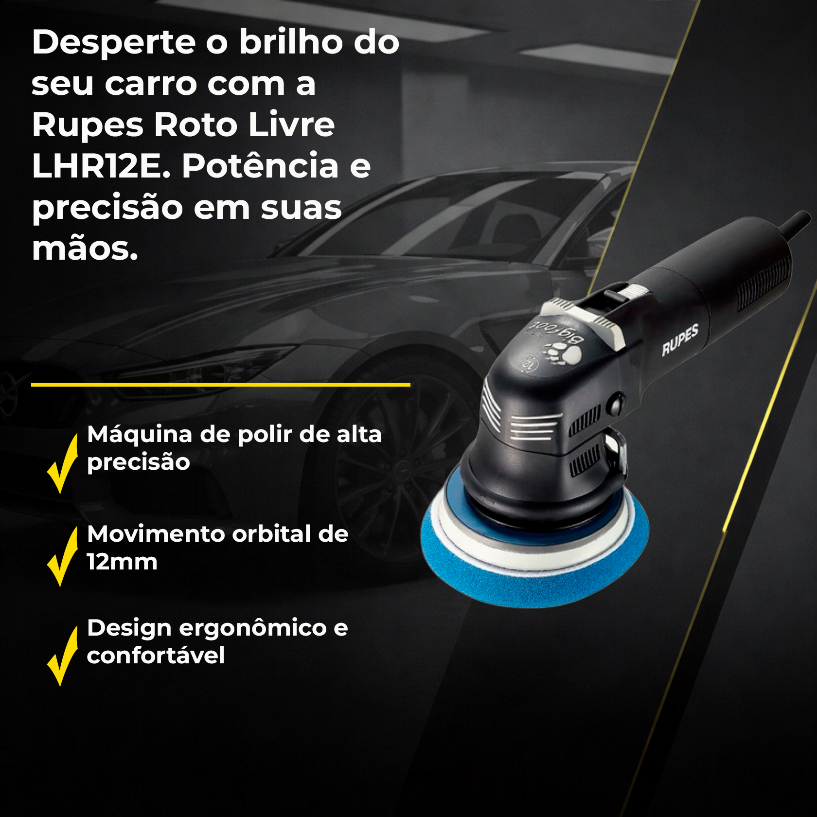 Politriz LHR12E Duetto RUPES 220V | Leve e Ergonômica - PRODUTOS