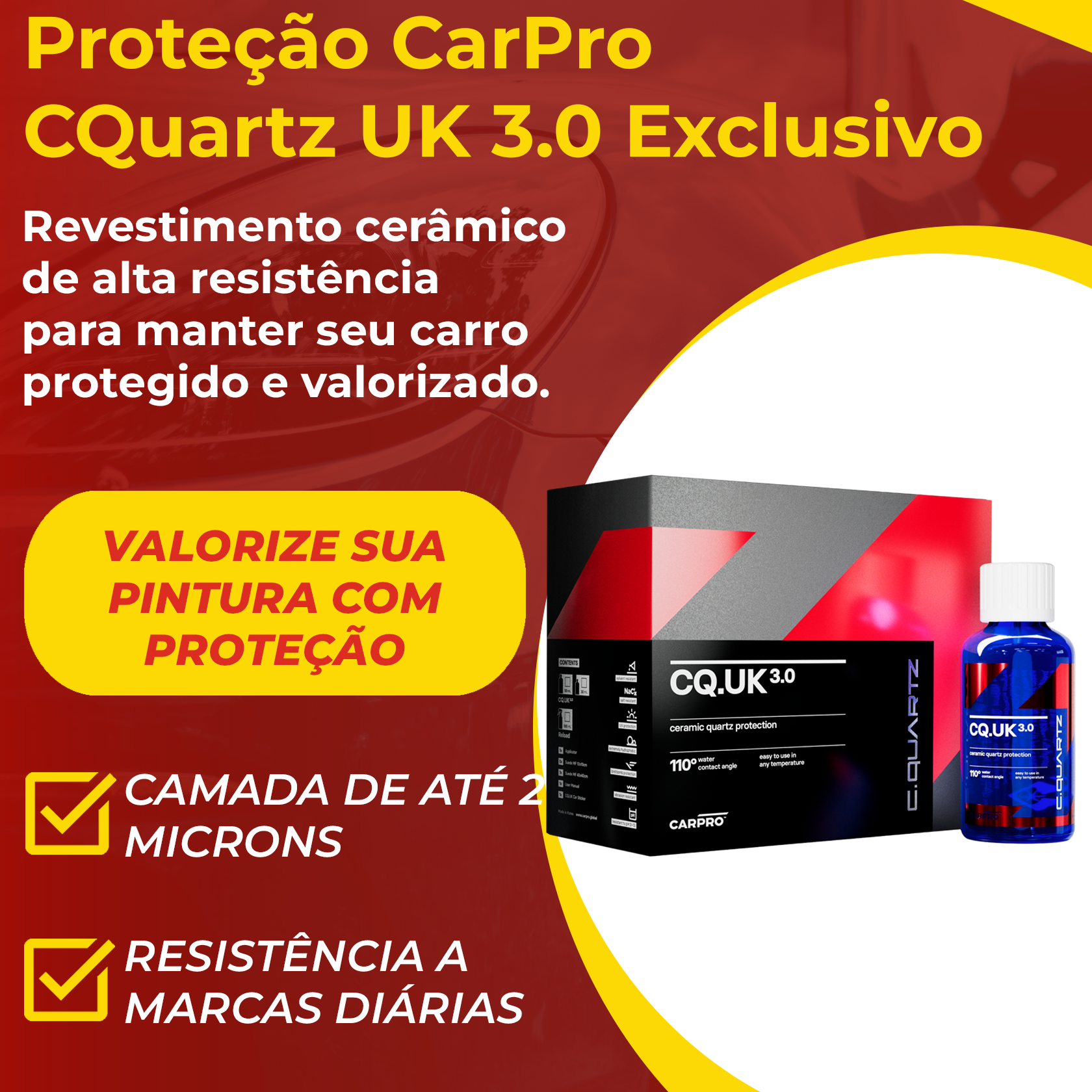 CQuartz UK 3.0 CarPro | Revestimento Cerâmico de Alta Proteção